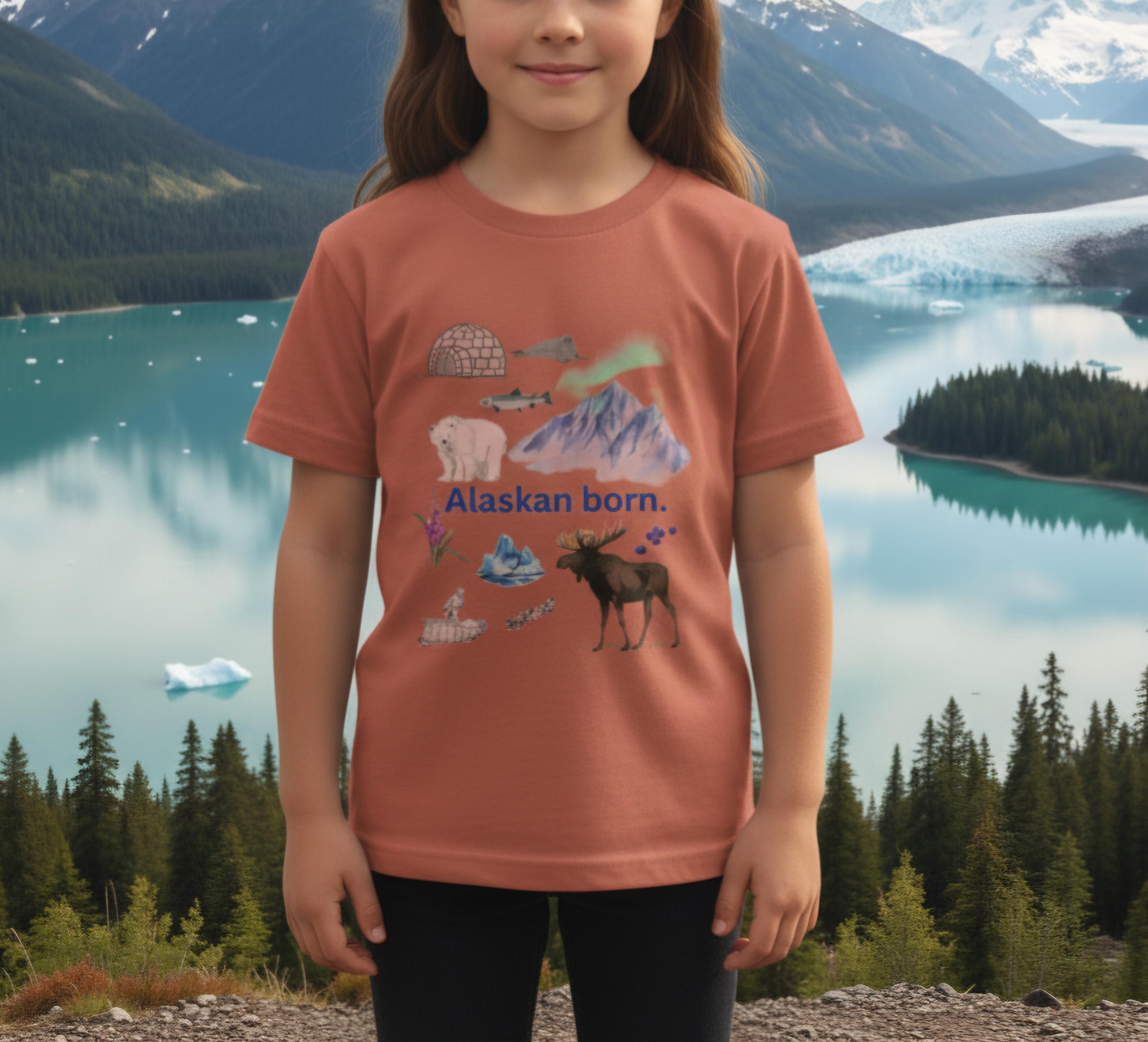 Alaskan Adventure Kids Tee – Alaska Nature Shirt, Outdoor Youth T-Shirt, Wilderness Explorer Gift, Hiking Adventure Kids Clothing