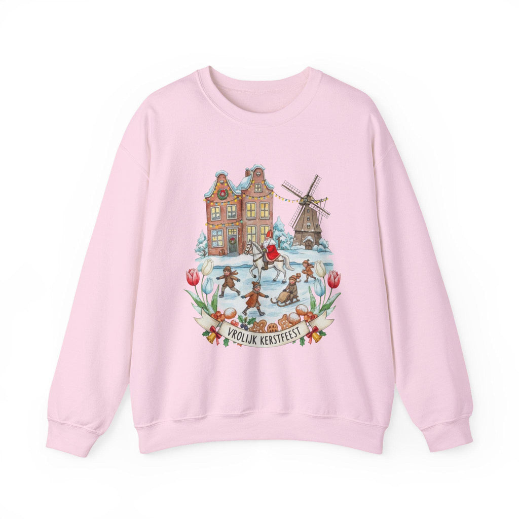 Vrolijk Kerstfeest Dutch Christmas Sweatshirt – Ice Skating Winter Pullover | Netherlands Holiday Sweater