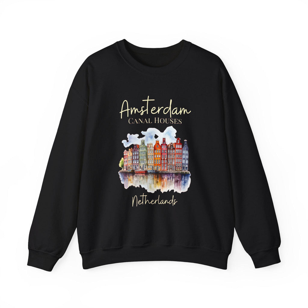 Amsterdam Canal Houses Sweatshirt • Dutch Architecture Crewneck • Cozy Netherlands Cityscape Pullover • Holland Travel Gift