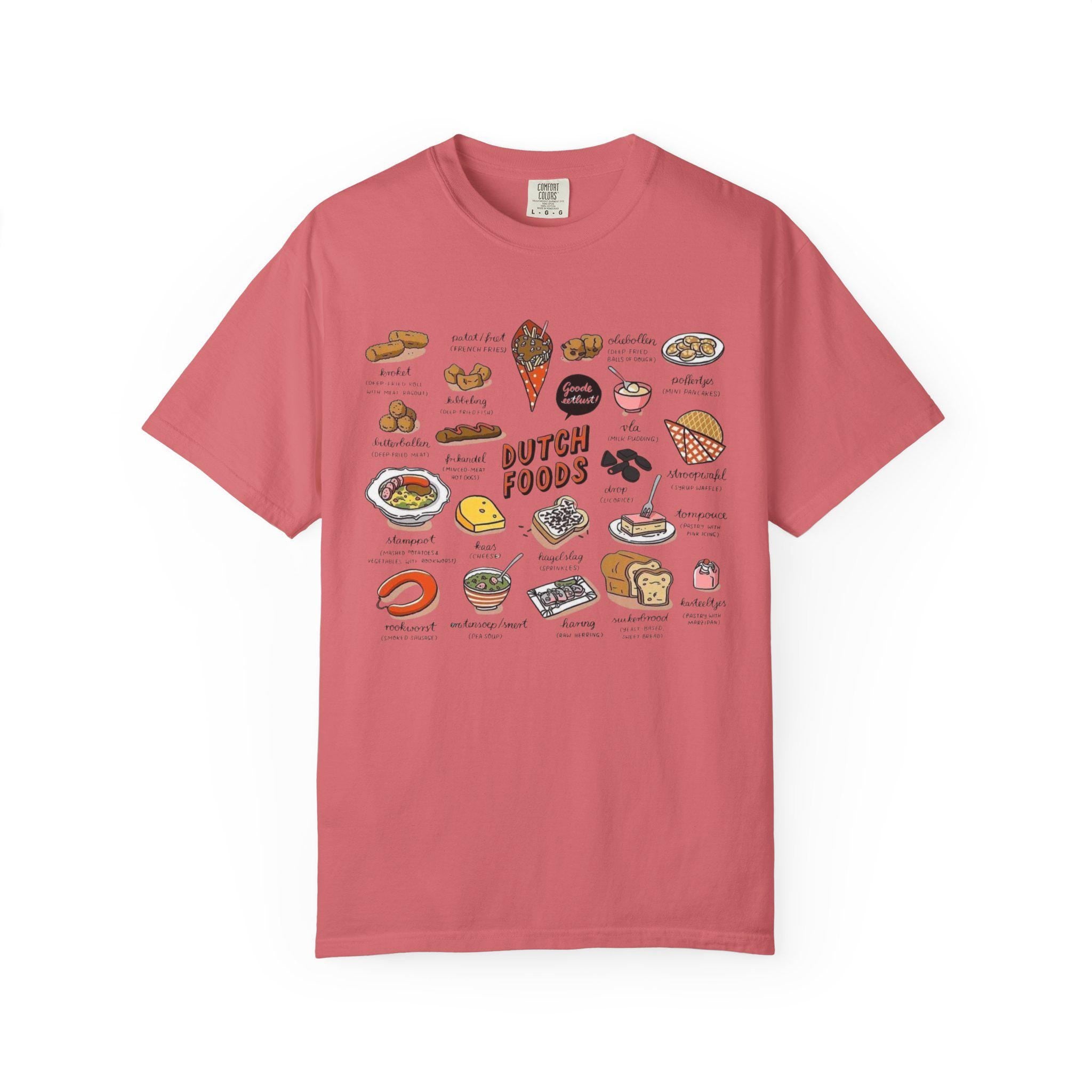 Dutch Food T-Shirt • Netherlands Cuisine Illustration Tee • Stroopwafel Herring Bitterballen Top • Dutch Heritage Shirt • Foodie Gift