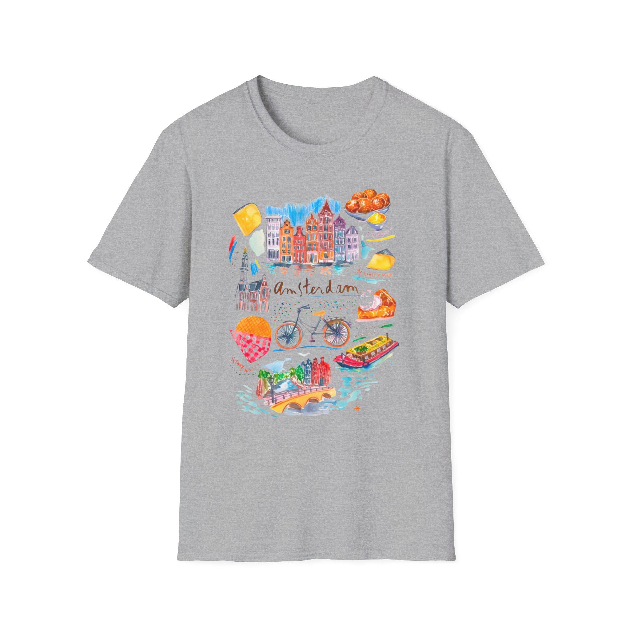 Netherlands Travel Shirt | Amsterdam Aesthetic Tee | Dutch Culture Graphic T-Shirt | Europe Vacation Souvenir | Cute Holland Art Shirt