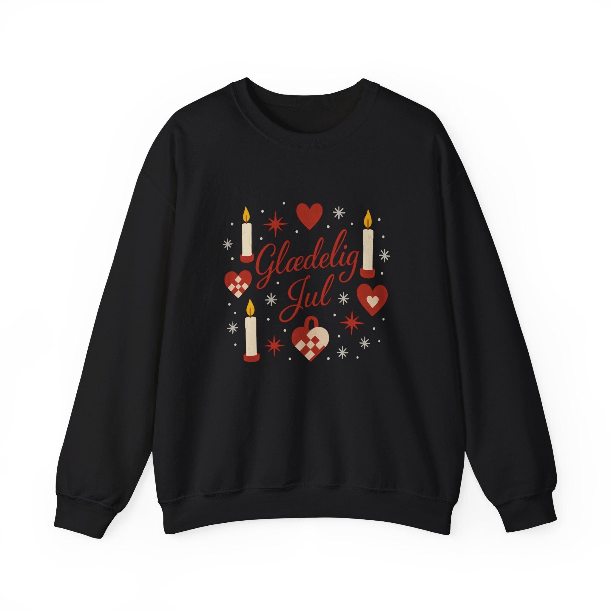 Gledelig Jul Crewneck Sweatshirt, Cozy Winter Holiday Apparel