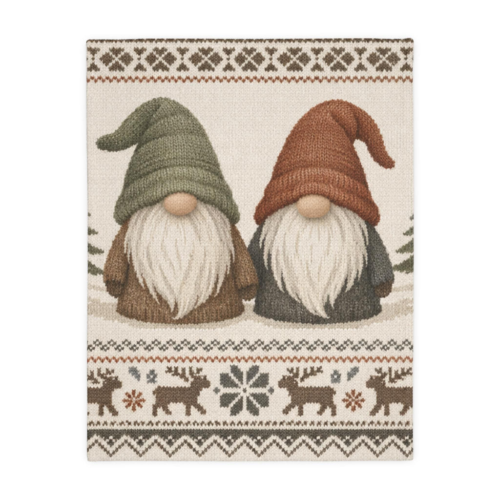 Scandinavian Gnome Blanket | Nordic Tomte Throw | Cozy Hygge Winter Decor | Neutral Scandi Folk Blanket | Minimal Nordic Home