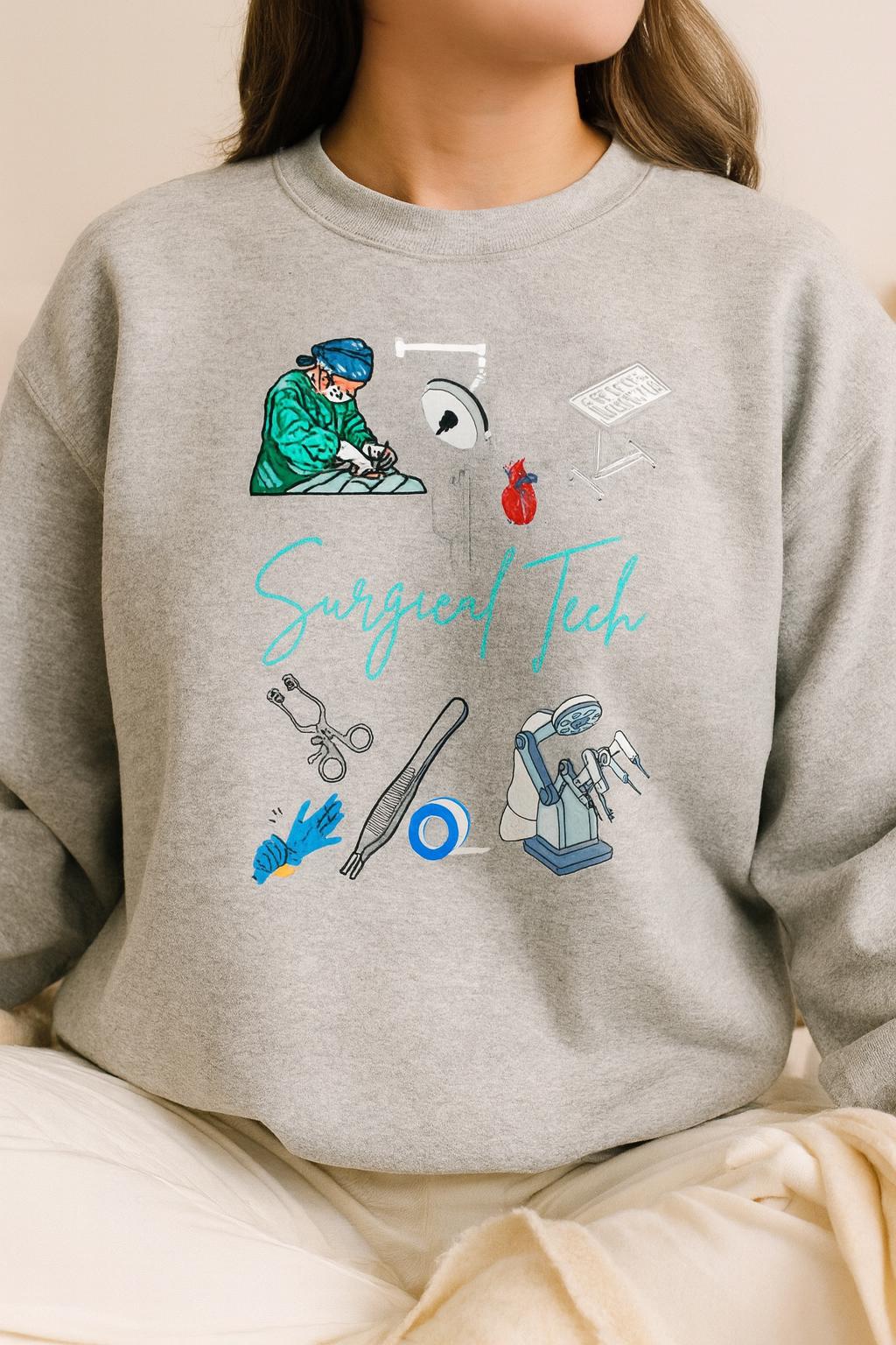 Surgical Tech Crewneck Sweatshirt | Scrub Life Sweater | Cute Medical Apparel for OR & Healthcare Workers