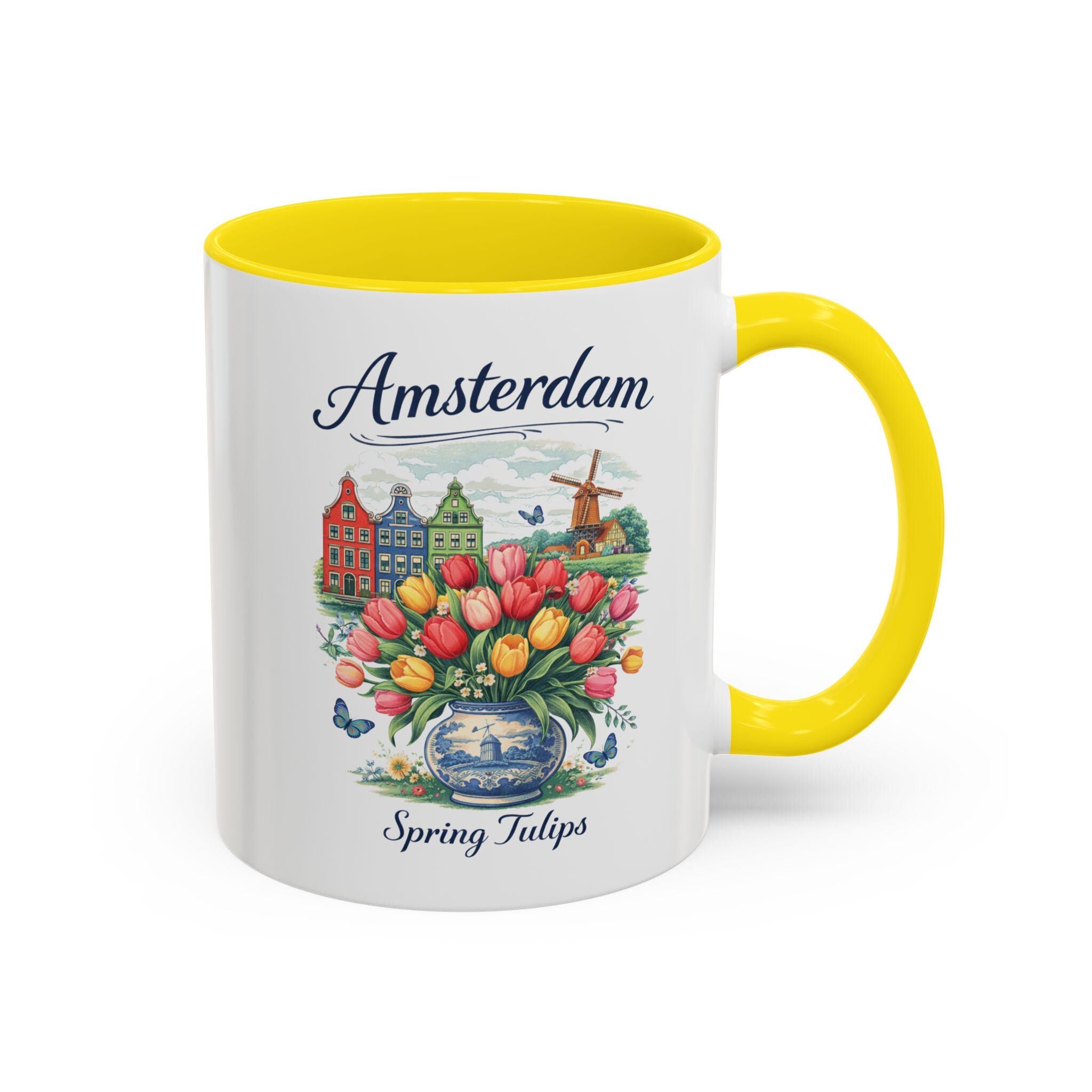 Amsterdam Tulip Mug | Dutch Spring Coffee Cup | Netherlands Travel Mug | Tulip Field Aesthetic Mug | Holland Gift | European Aesthetic Mug
