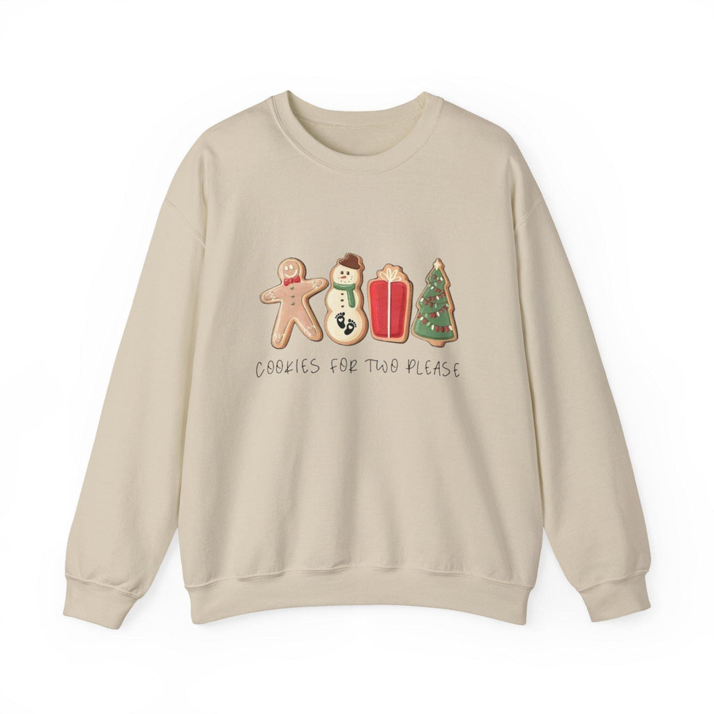 Maternity Christmas Sweatshirt • Cookies for Two Pregnancy Announcement • Cute Holiday Mom-to-Be Sweater • Cozy Pregnancy Reveal Crewneck