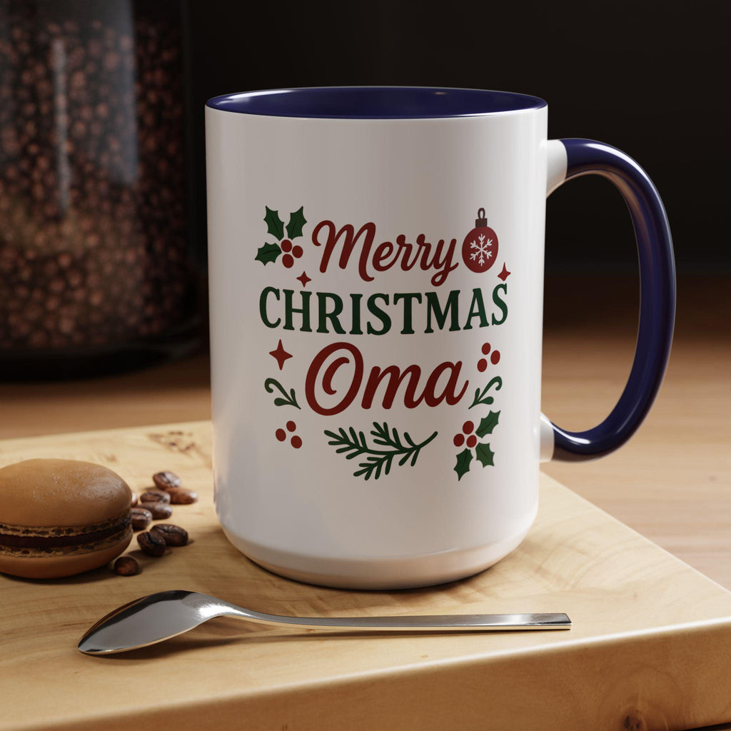 Merry Christmas Oma Coffee Mug, Dutch German Grandmother Gift
