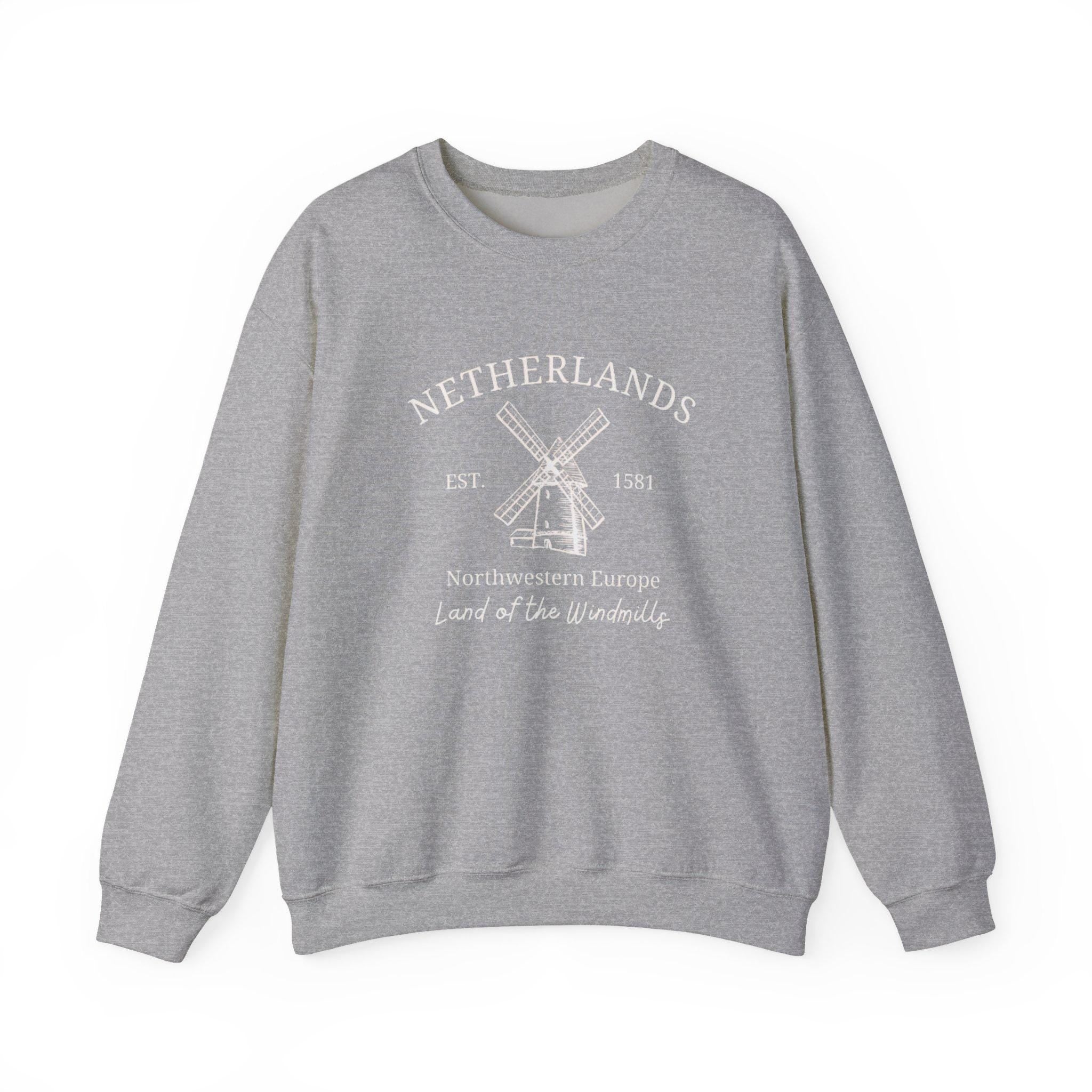 Gezellig Amsterdam Sweatshirt – Cozy Dutch Graphic Pullover, Netherlands Skyline Sweater, Cute Travel Gift
