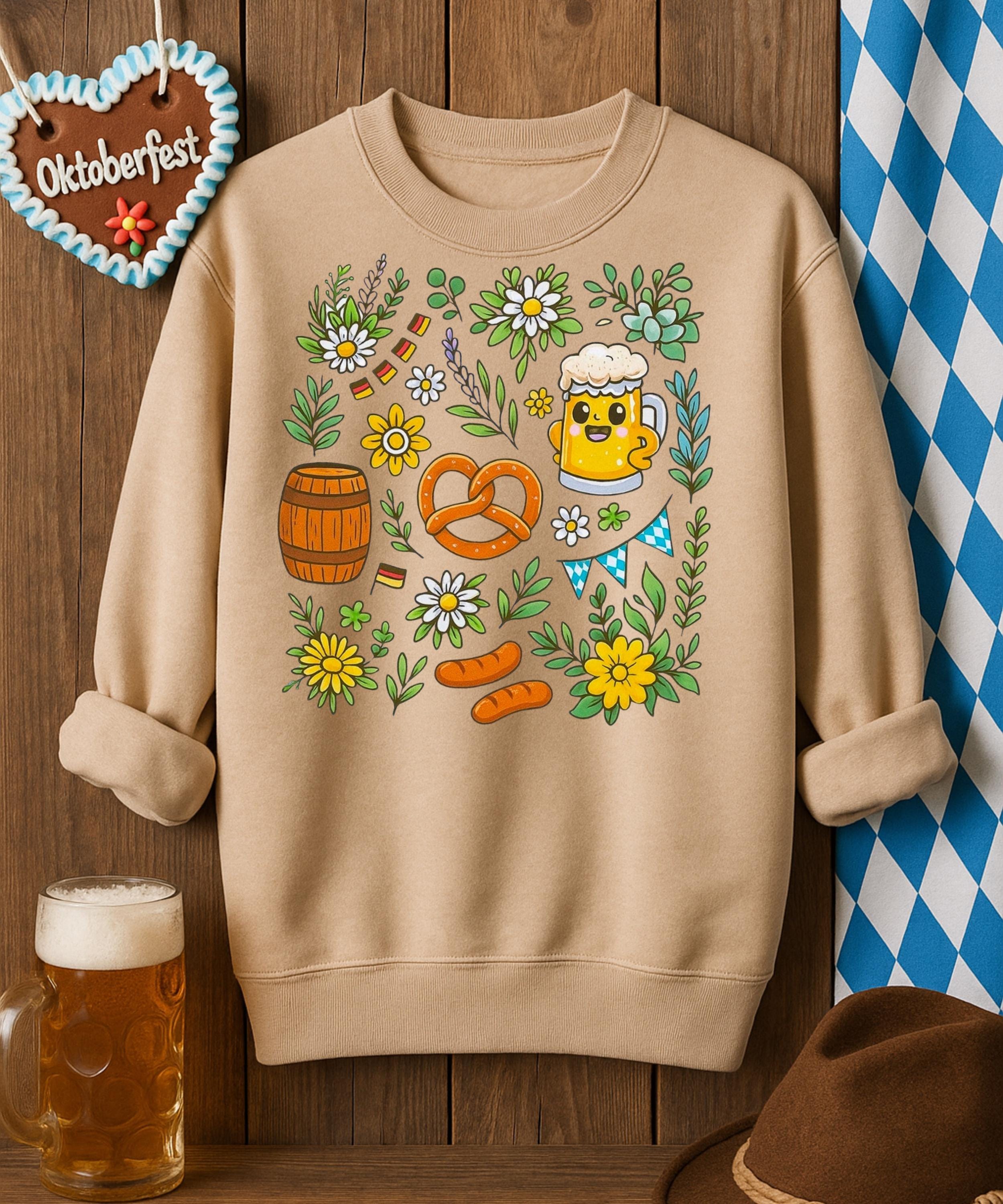 Bavarian Oktoberfest Crewneck, German Heritage Sweatshirt, Oktoberfest Outfit, Alpine Beer Festival Jumper, Unisex Bavarian Clothing