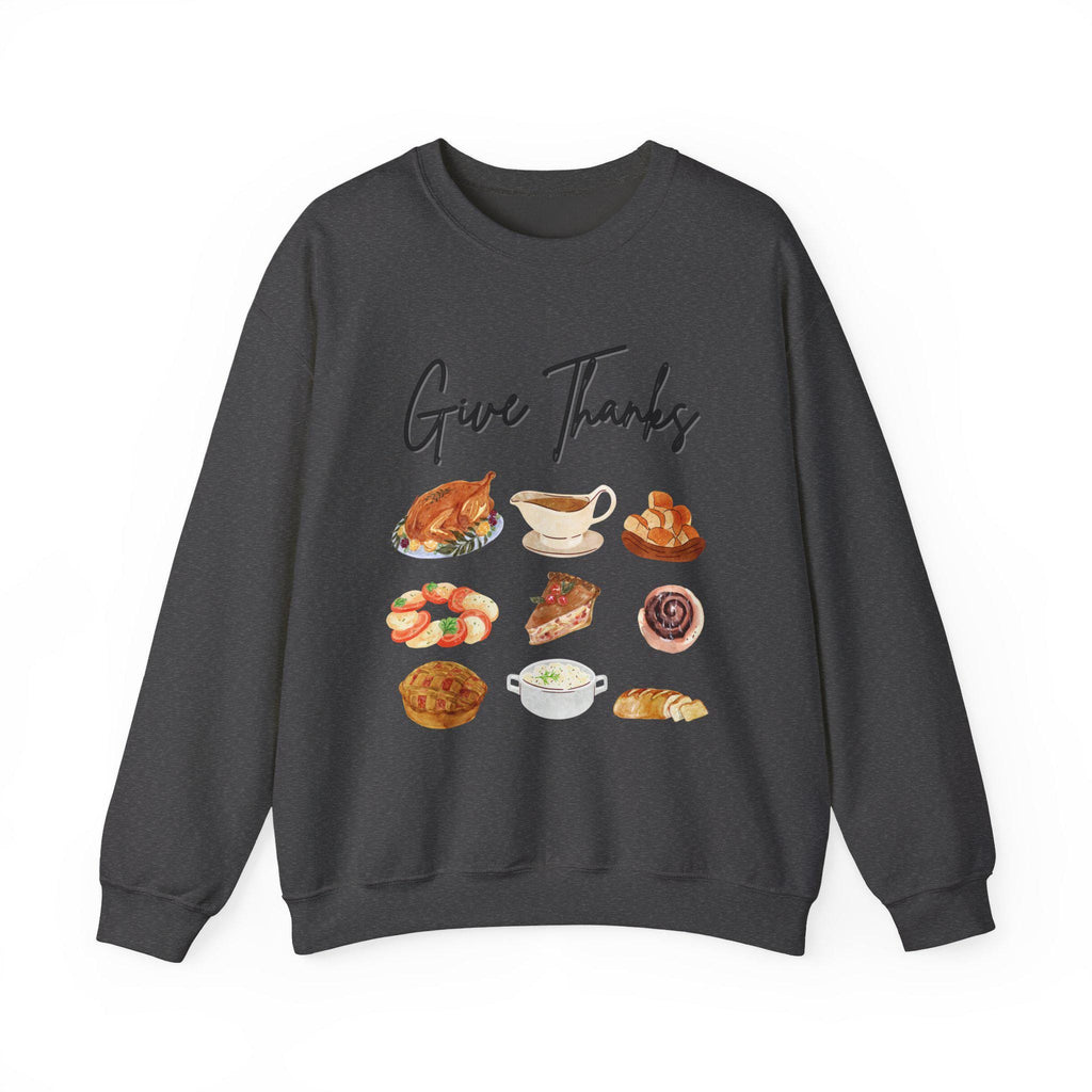 Thankful Feast Sweatshirt: Thanksgiving Food, Cozy Holiday Apparel