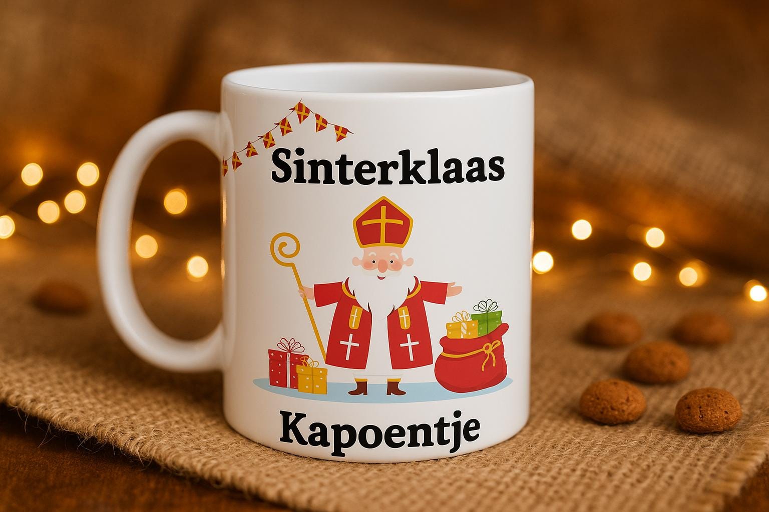 Sinterklaas Ceramic Coffee Mug • Dutch Holiday Tradition Gift • Pakjesavond Mug • Saint Nicholas Netherlands Cup