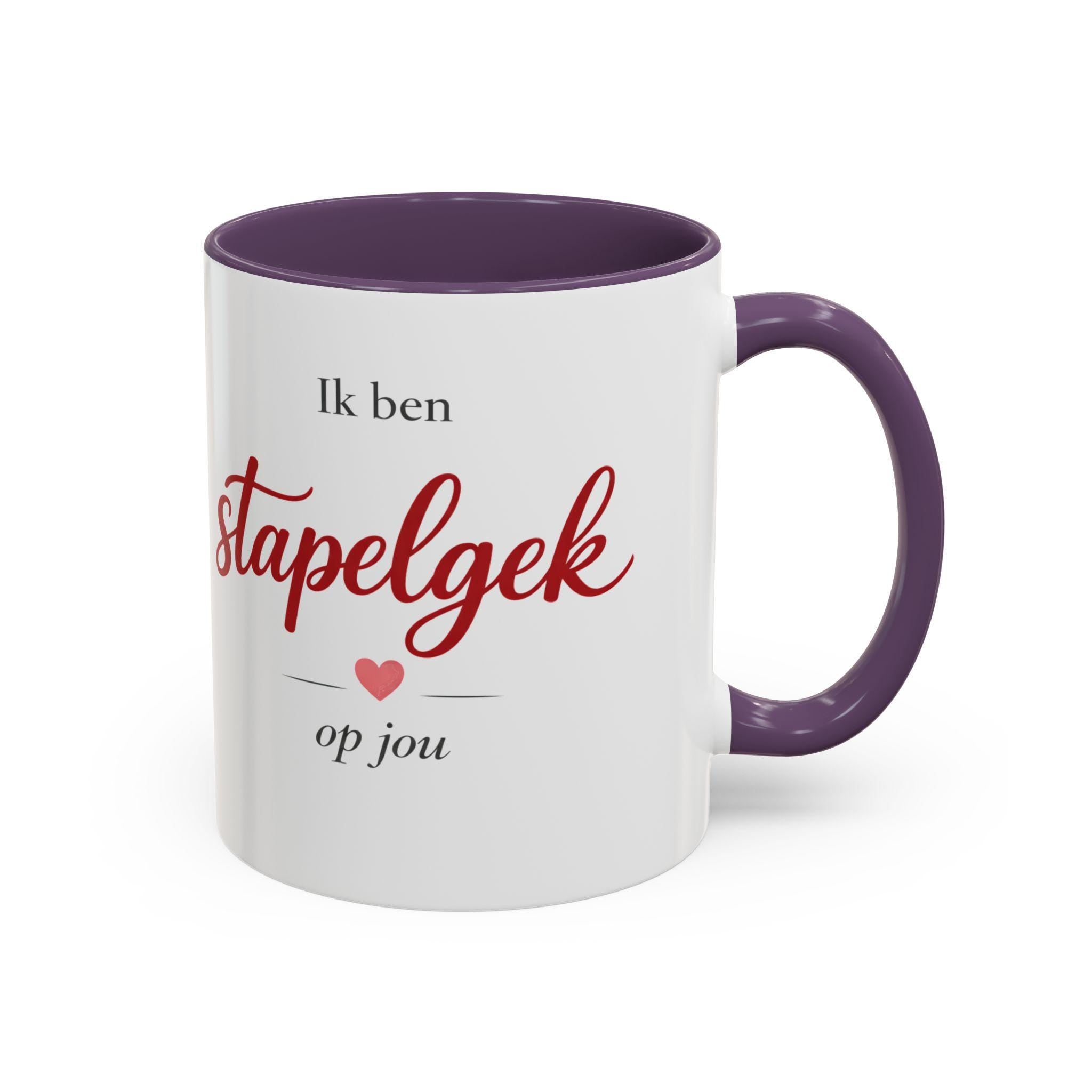Dutch Valentine Mug | Ik ben stapelgek op jou | Cute European Love Coffee Cup | Romantic Valentines Day Gift for Him or Her
