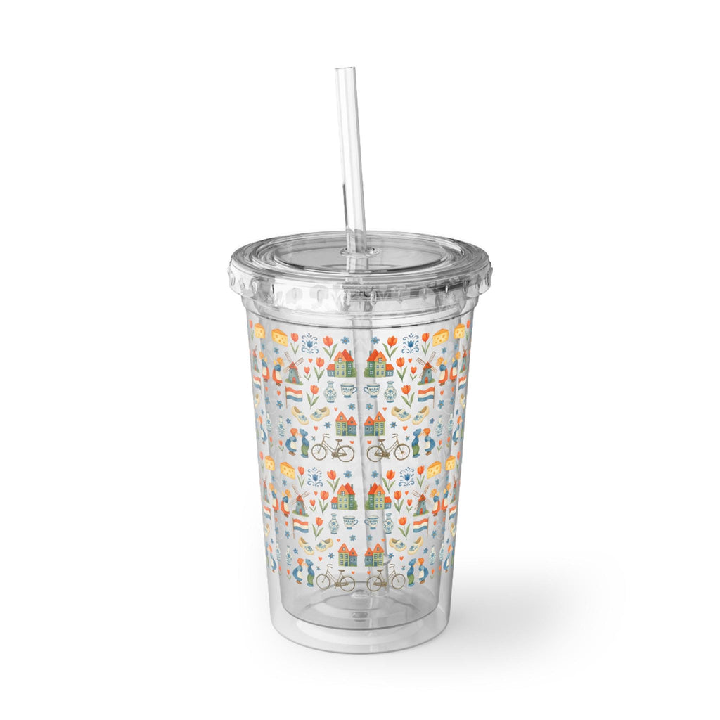 Delft Blue Dutch Tumbler Cup – Acrylic Travel Cup, Netherlands Gift, Folk Art Iced Coffee Cup, Holland Souvenir