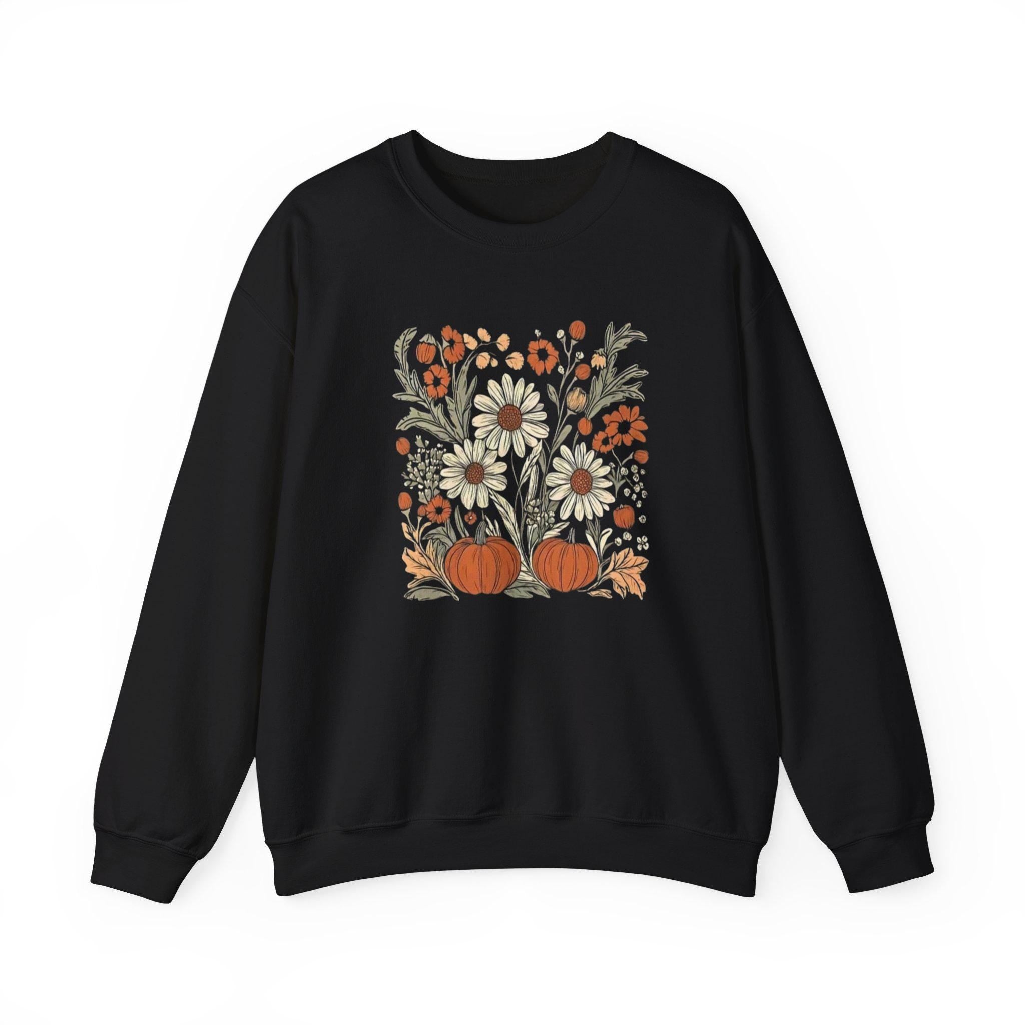 Autumn Floral Crewneck Sweatshirt: Cozy Fall Fashion