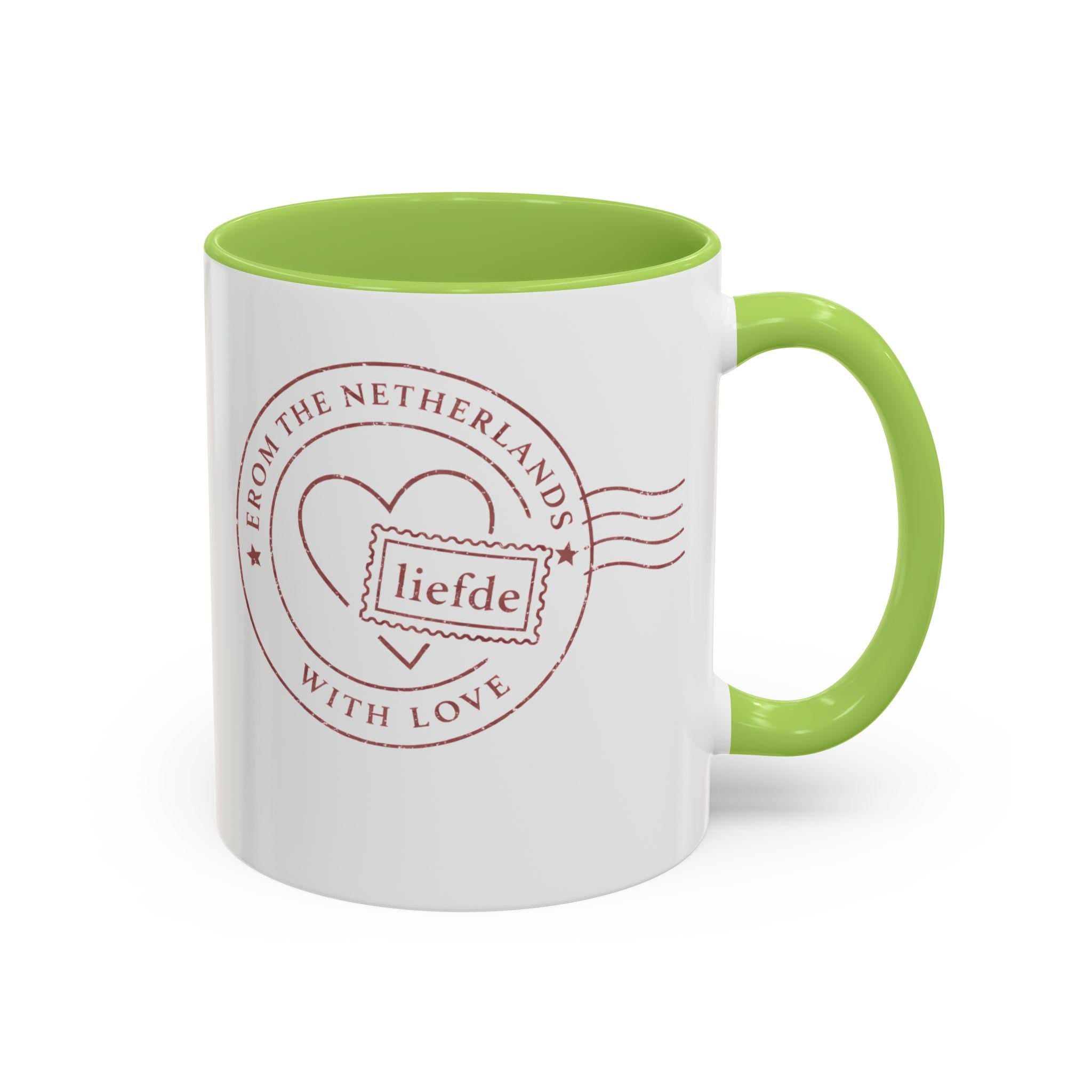 From the Netherlands With Love Mug | Dutch Valentine Coffee Mug | Minimal European Love Gift | Liefde Ceramic Mug