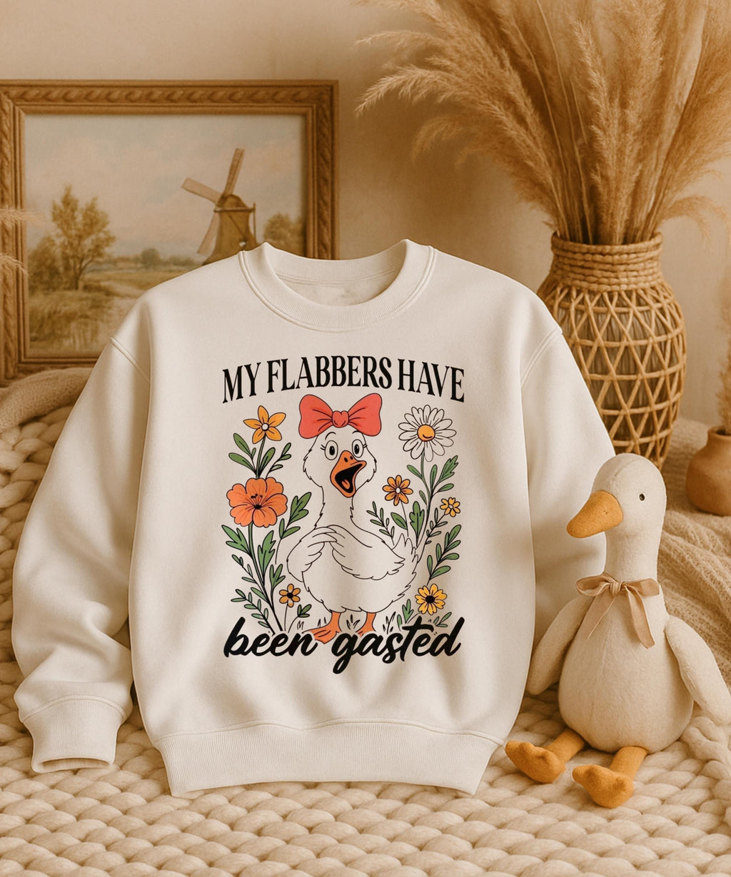 Funny Goose Sweatshirt, Silly Bird Crewneck, Unisex Pullover