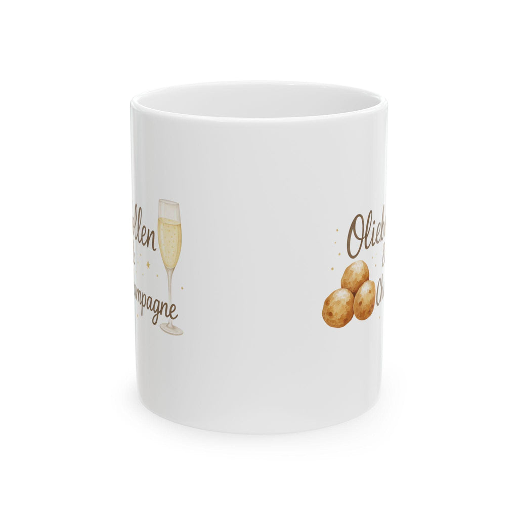 Dutch New Year Mug | Gelukkig Nieuwjaar Cup | Netherlands Oliebollen Ceramic Coffee Mug (11oz 15oz)