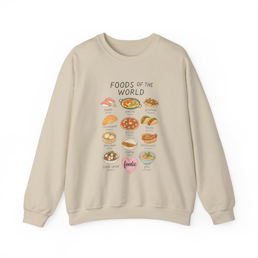 Foodie Sweatshirt | World Cuisine Pullover | Chef Gift | Culinary Aesthetic Sweatshirt for Food Lovers