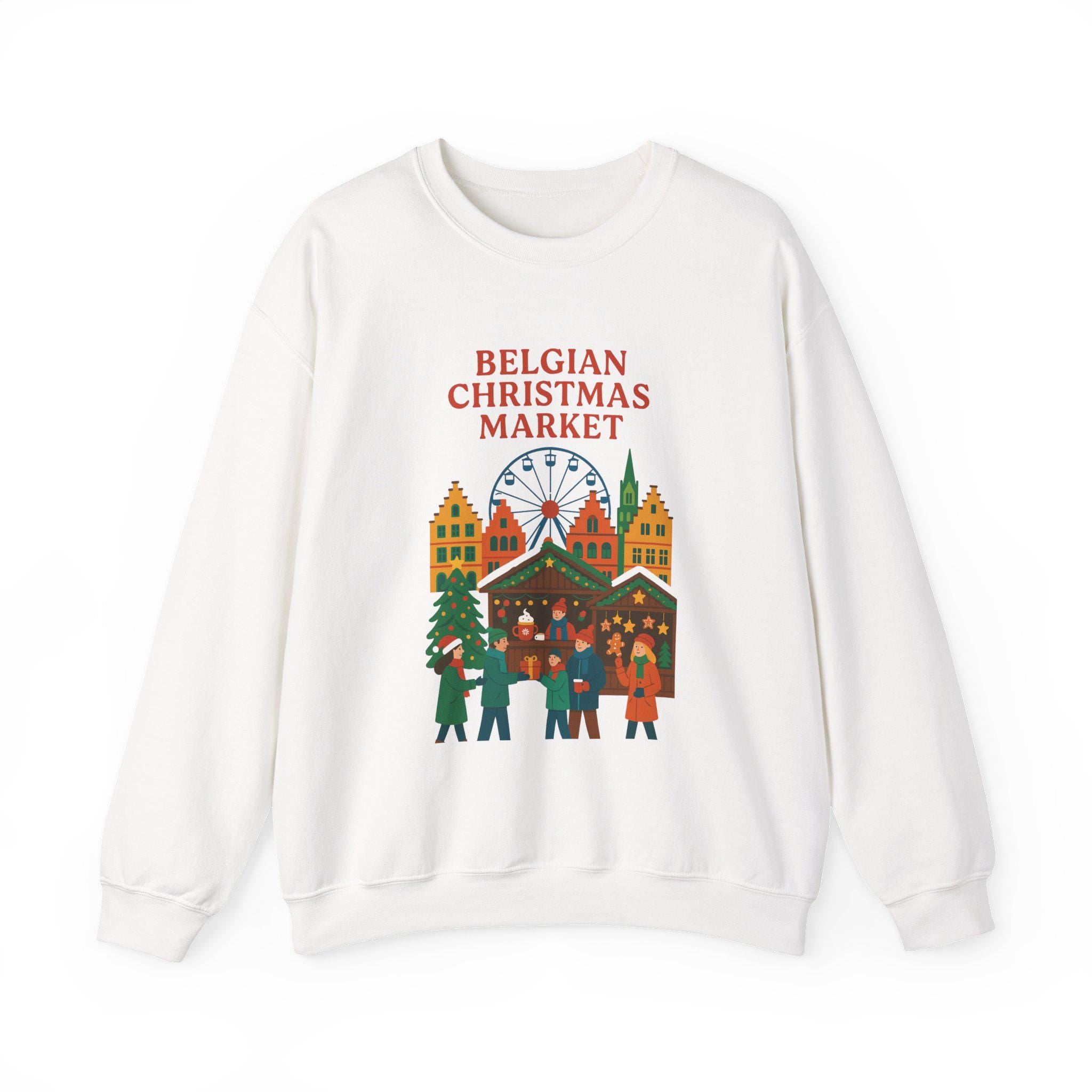 Belgian Christmas Market Sweatshirt, Sinterklaas Holiday Crewneck, European Winter Market Pullover, Cozy Belgian Gift, Christmas Village