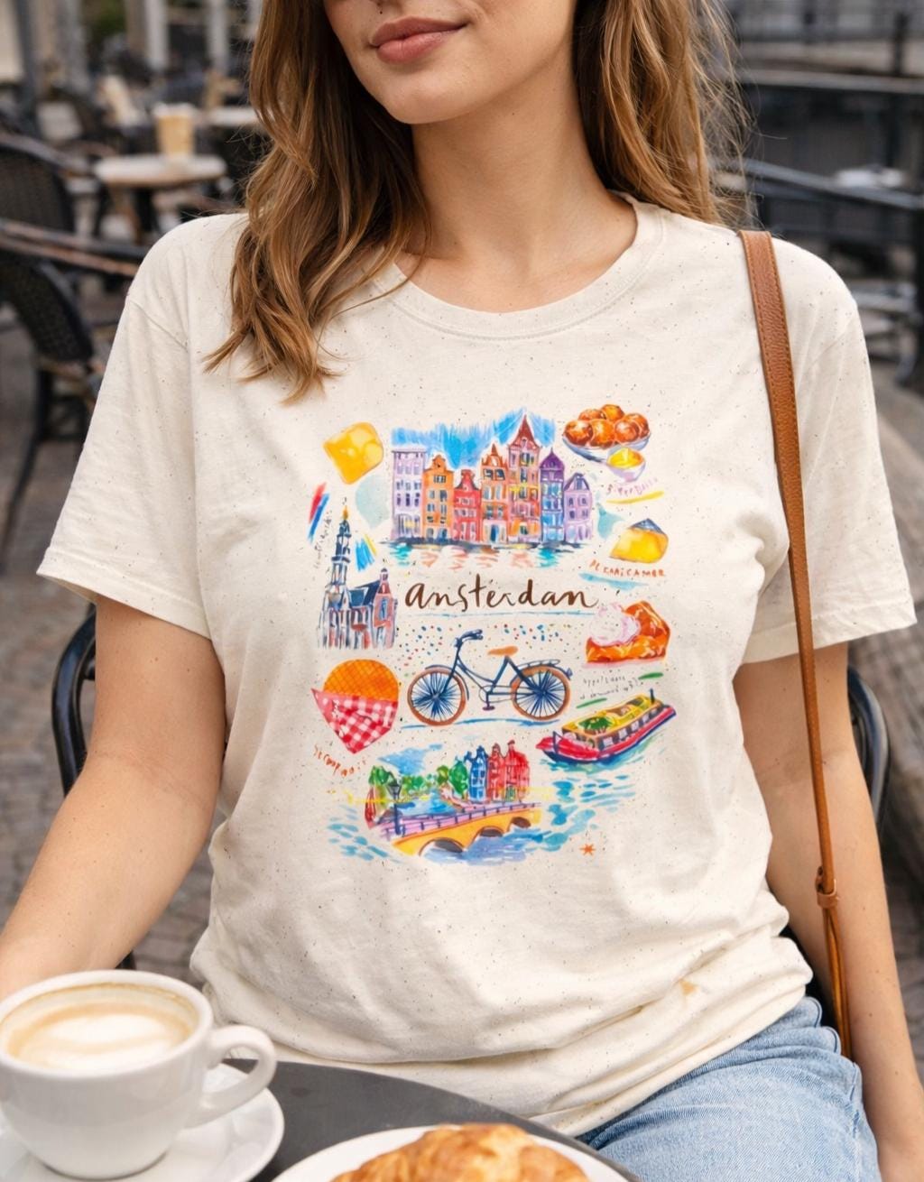 Netherlands Travel Shirt | Amsterdam Aesthetic Tee | Dutch Culture Graphic T-Shirt | Europe Vacation Souvenir | Cute Holland Art Shirt