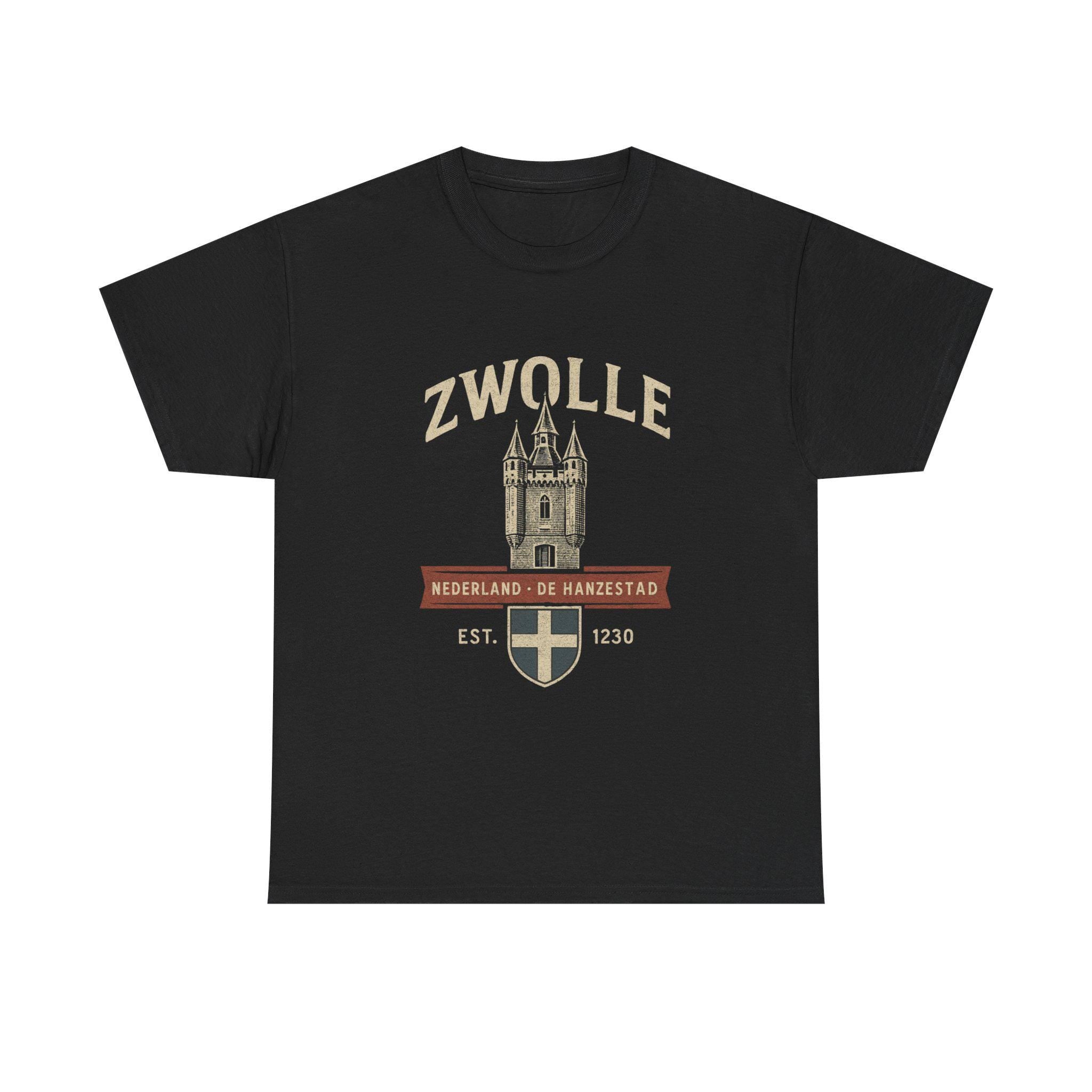 Zwolle Shirt Men | Vintage Hanzestad Sweatshirt | Sassenpoort Graphic | Netherlands Heritage Clothing | Dutch City Long Sleeve |Rustic Dutch