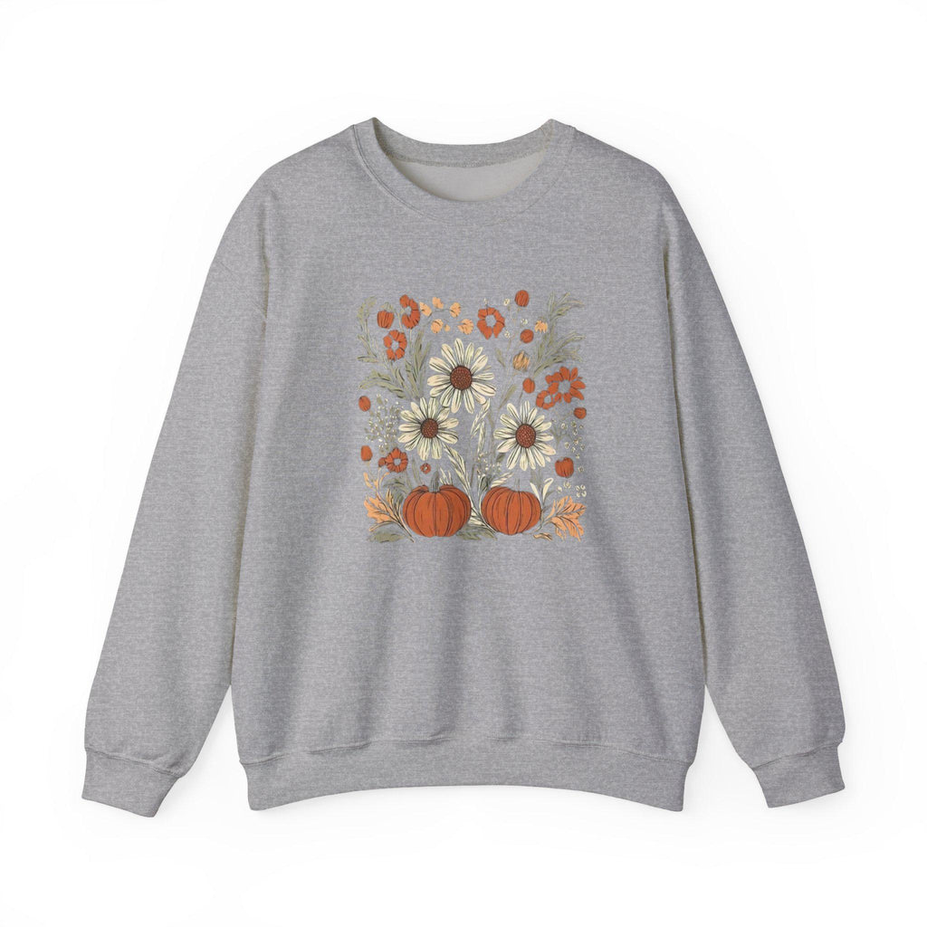 Autumn Floral Crewneck Sweatshirt: Cozy Fall Fashion