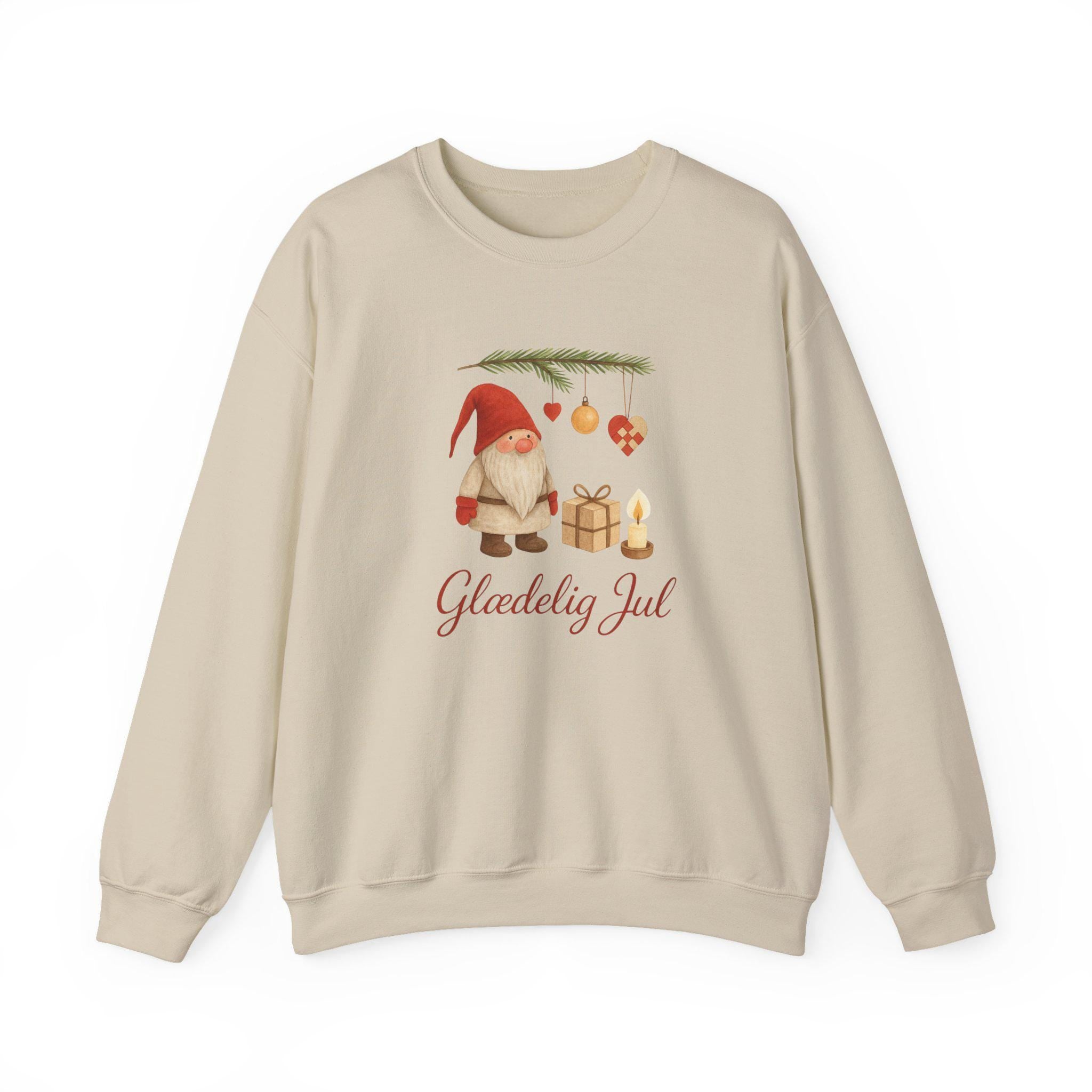 Scandinavian Gnome Christmas Sweatshirt, Danish Holiday Jumper, Cozy Nordic Winter Sweater, Hygge Xmas Crewneck, Cute Christmas Gift