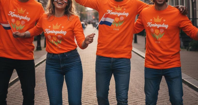 Dutch Kings Day Long Sleeve Shirt | Oranje Boven Netherlands Crewneck | Koningsdag  Shirt | Holland Pride Gift | Unisex Orange Party
