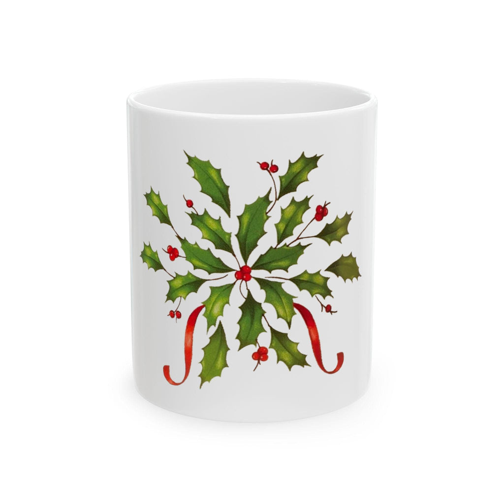 Holly Christmas Mug • Festive Holiday Coffee Cup • Winter Berry Ceramic Mug • Cozy Christmas Gift • Holiday Kitchen Décor