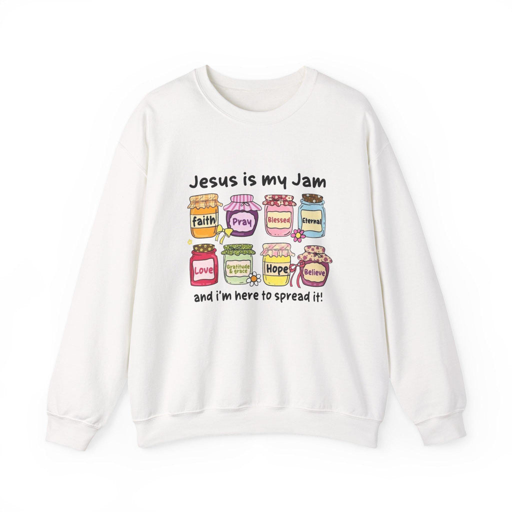 Jesus Is My Jam Sweatshirt – Cute Christian Sweater, Faith-Inspired Crewneck, Religious Gift for Women & Teens