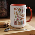 Poland Watercolor Icons Mug | Polish Culture Cities Landmarks Souvenir Gift | Krakow Warsaw Coffee Cup | European Travel Mug Present