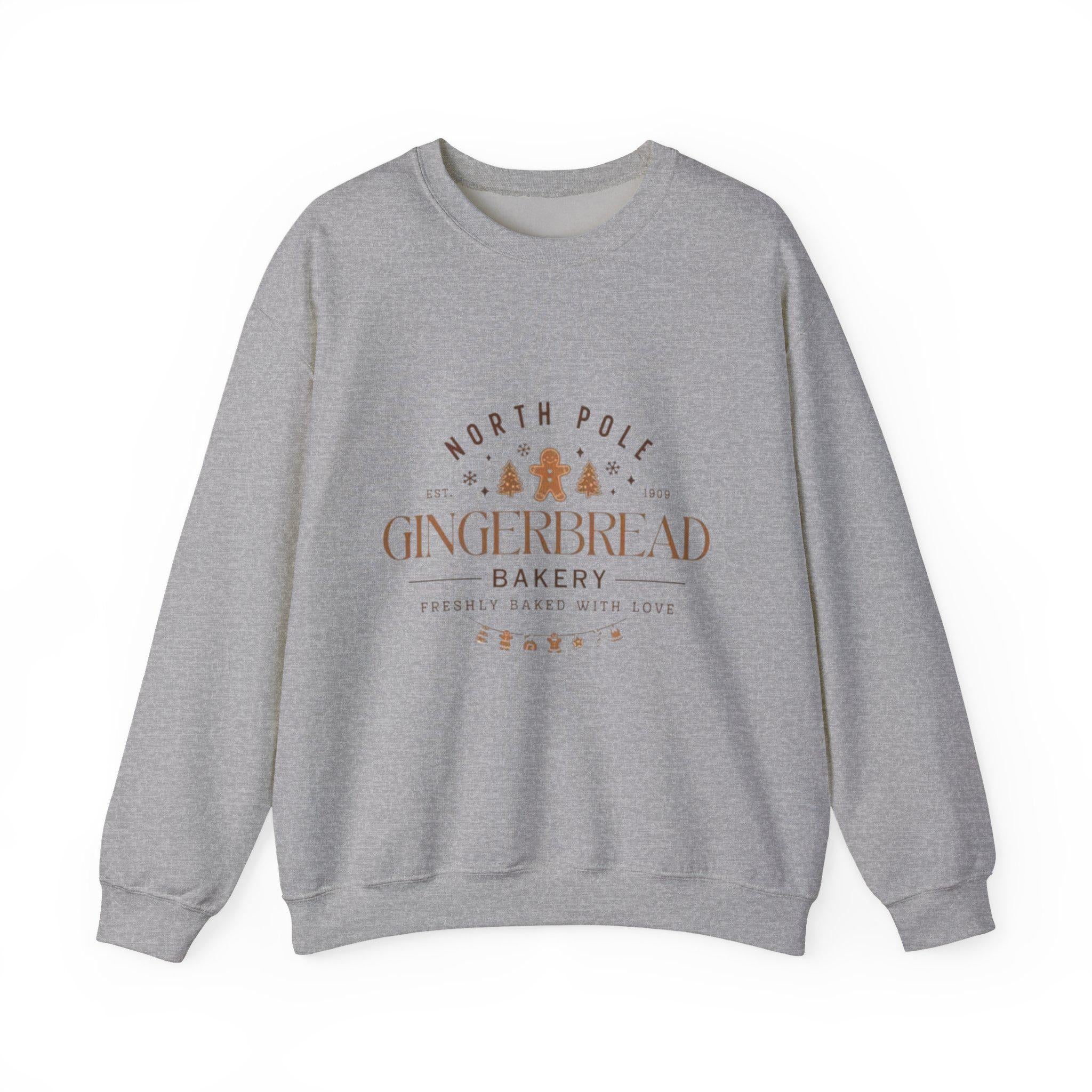 Gingerbread Man Christmas Sweatshirt • North Pole Bakery Crewneck • Cute Cozy Holiday Sweater • Festive Gingerbread Cookie Shirt
