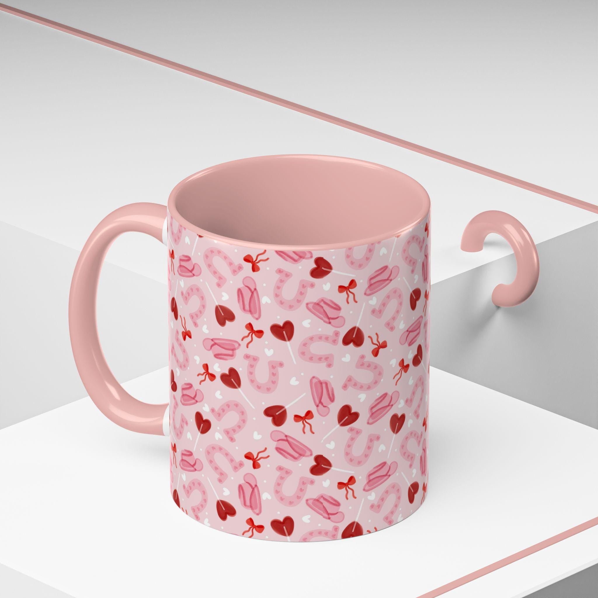 Valentine Cowgirl Mug | Pink Western Heart Coffee Cup | Coquette Cowboy Mug | Cute Valentine Gift for Her | Western Love Mug