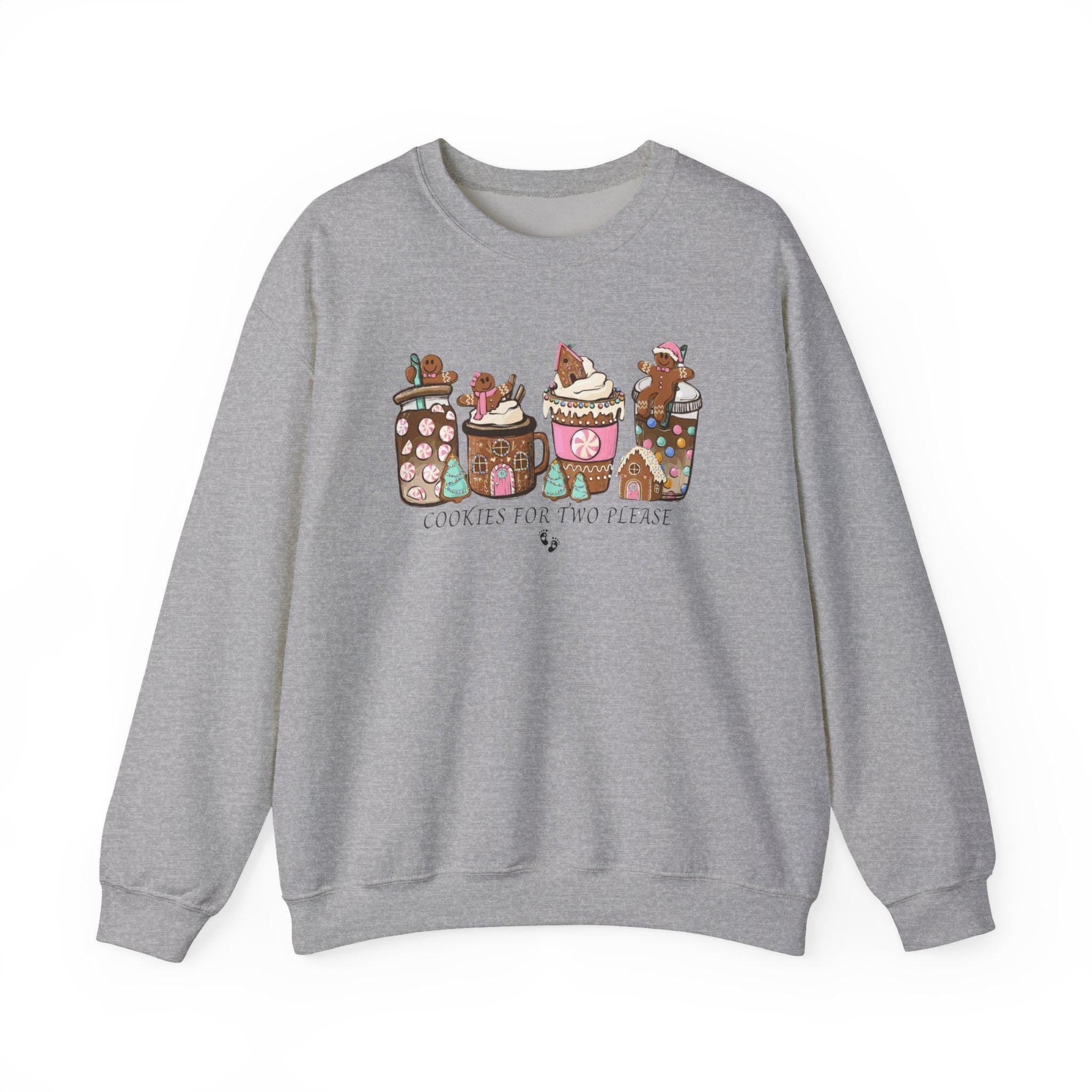 Cookies for Two Pregnancy Sweatshirt • Cute Christmas Maternity Crewneck • Holiday Mom-to-Be Gift