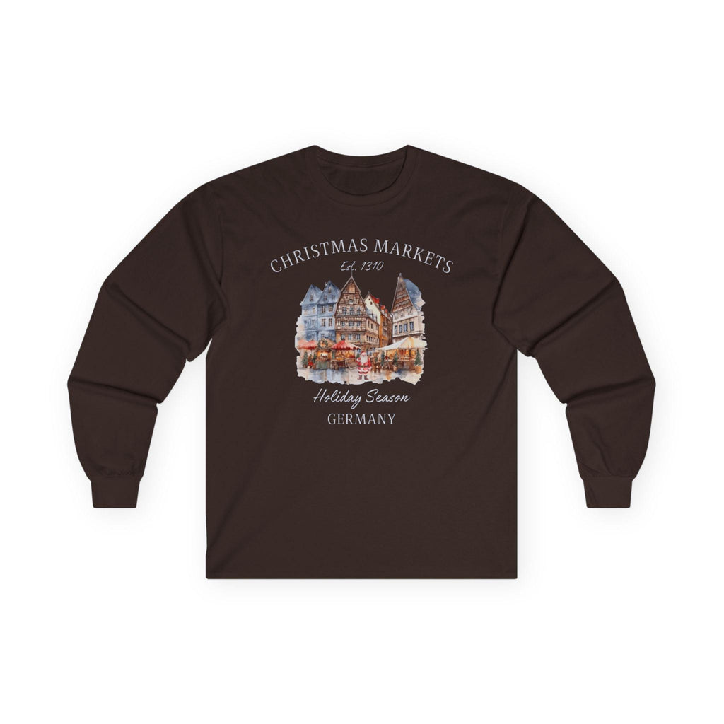 German Christmas Market Long Sleeve Shirt – Bavarian Weihnachtsmarkt Tee, Cozy Holiday Market Apparel