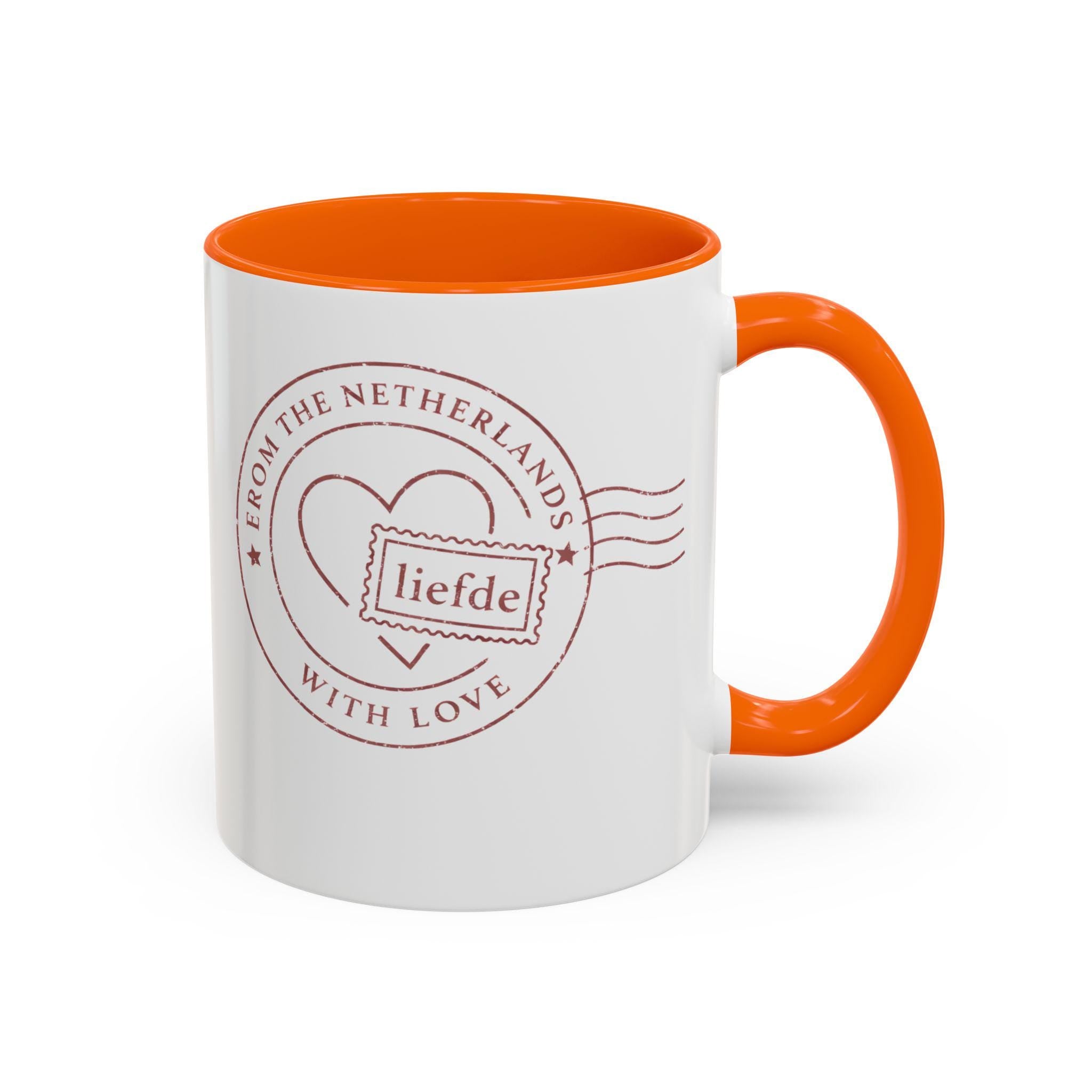From the Netherlands With Love Mug | Dutch Valentine Coffee Mug | Minimal European Love Gift | Liefde Ceramic Mug