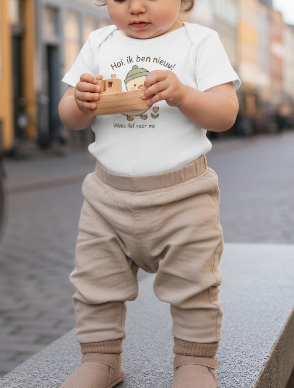Hoi Ik Ben Nieuw Dutch Baby Onesie | Cute Duckling | Gender Neutral Bodysuit | Newborn Outfit |Wees Lief Voor Mij | European Minimalist