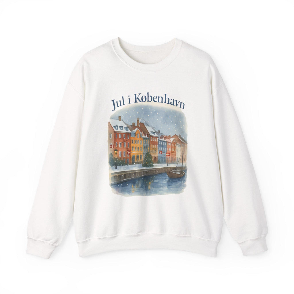 Jul i København Danish Christmas Sweatshirt | Copenhagen Nyhavn Watercolor | Hygge Crewneck | Denmark Winter Scene Sweater | Scandinavian