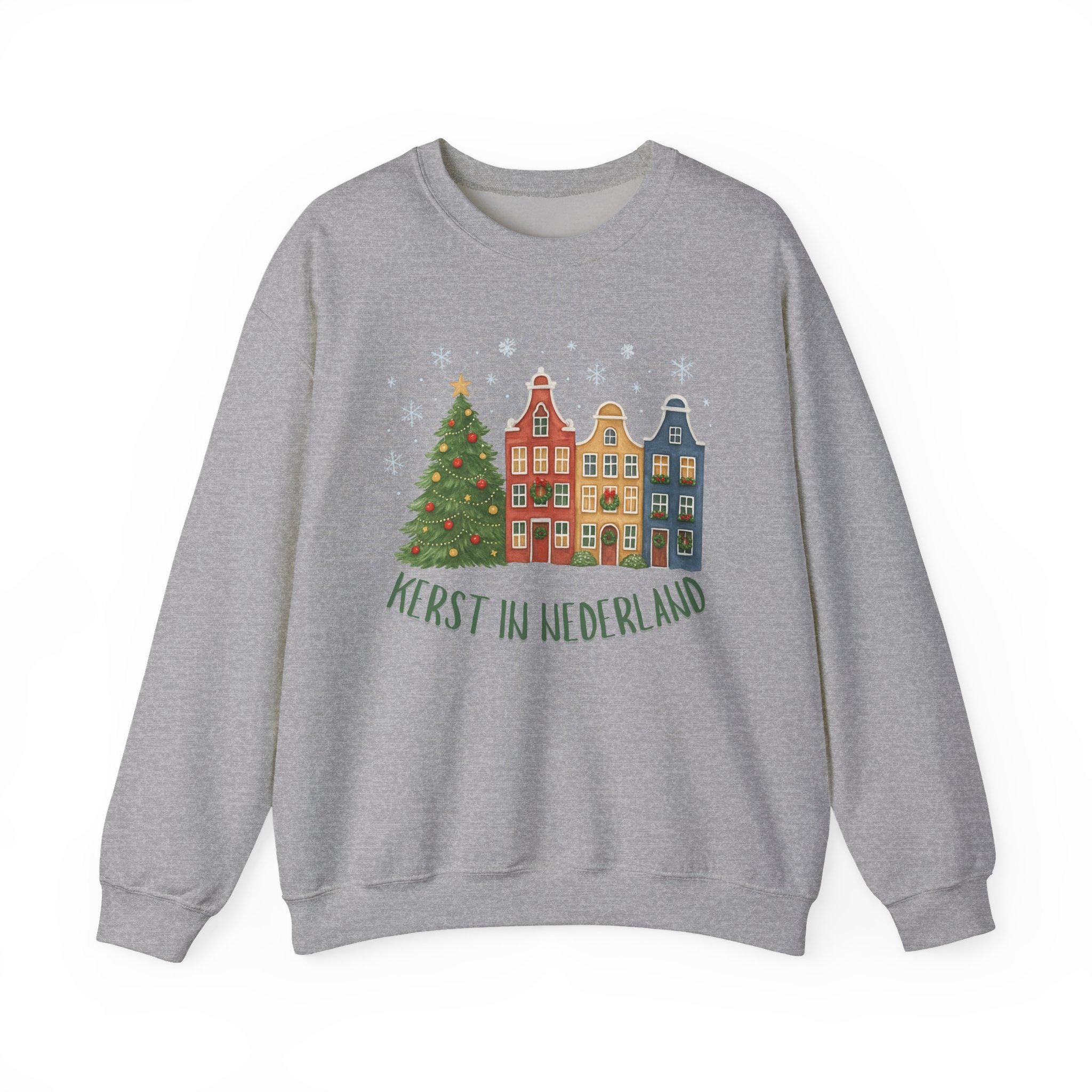Dutch Christmas Sweatshirt – Amsterdam Winter Holiday Sweater – Netherlands Christmas Jumper – Dutch Canal Houses Pullover – European Holida