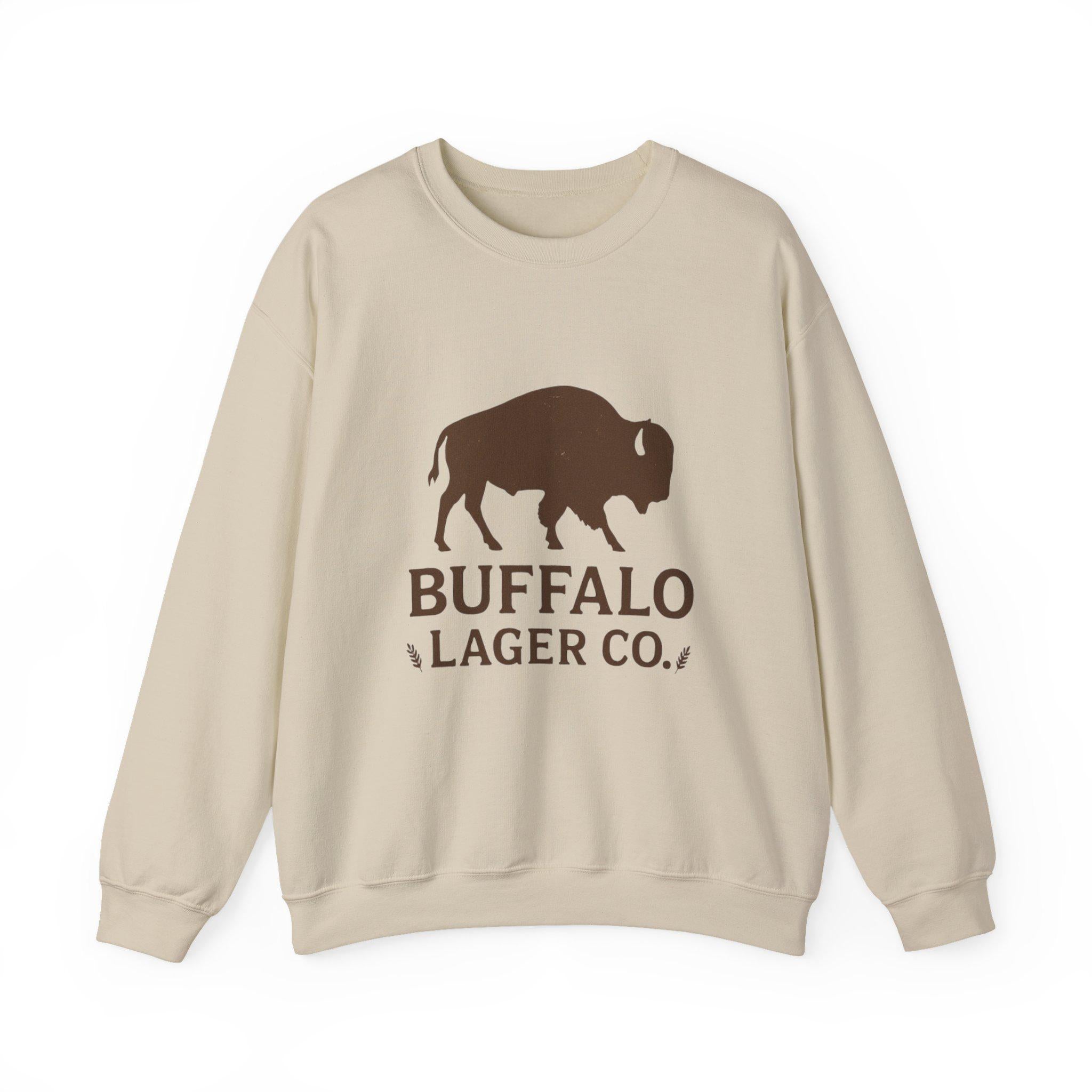 Buffalo Lager Co. Sweatshirt | Western Beer Crewneck | Bison Graphic Pullover | Retro Brewery Shirt | Country Western Unisex Sweater