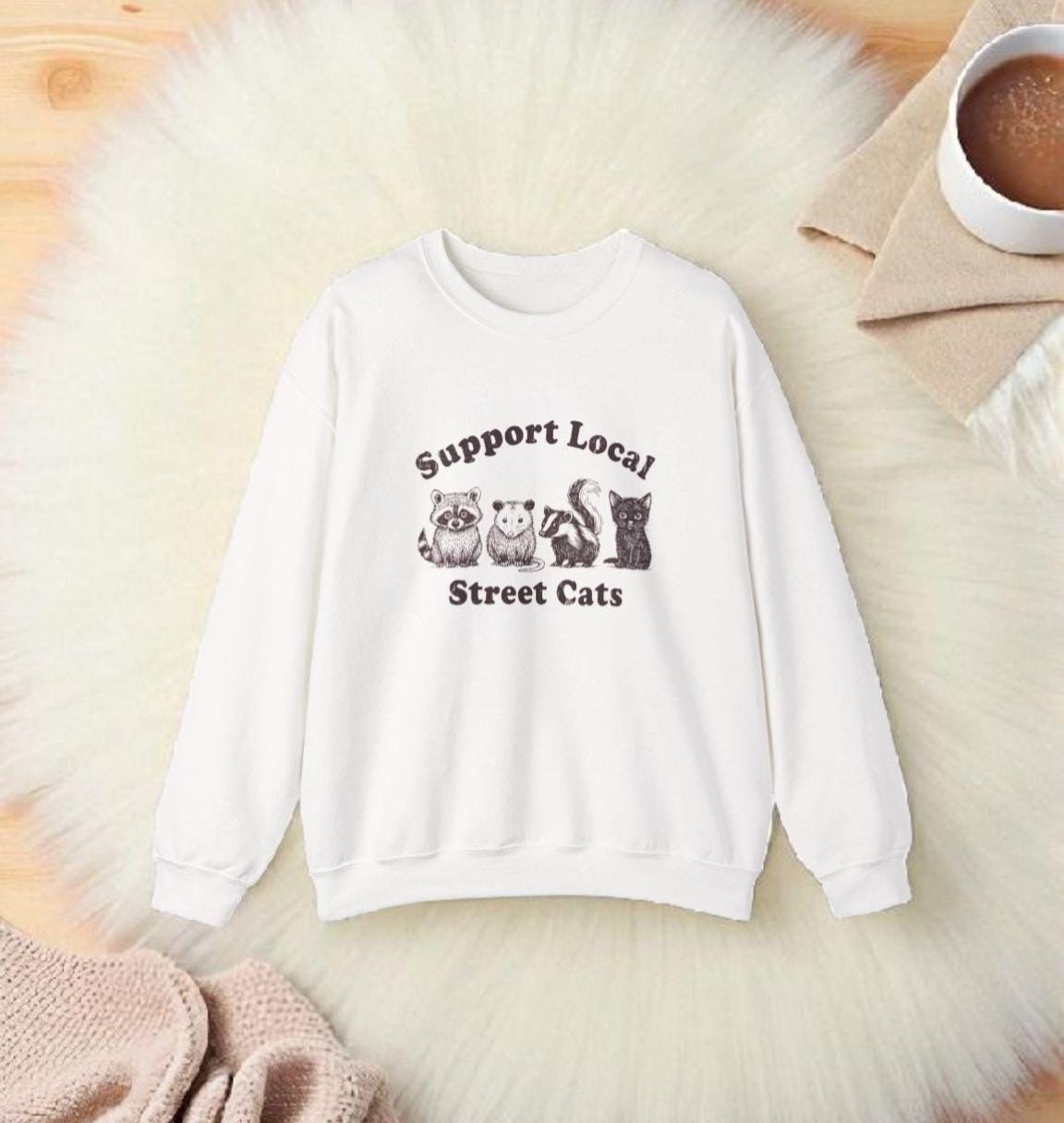 Funny Cat Lover Sweatshirt • Support Local Cats Crewneck • Adopt Don’t Shop Shirt • Cute Rescue Cat Sweatshirt Gift
