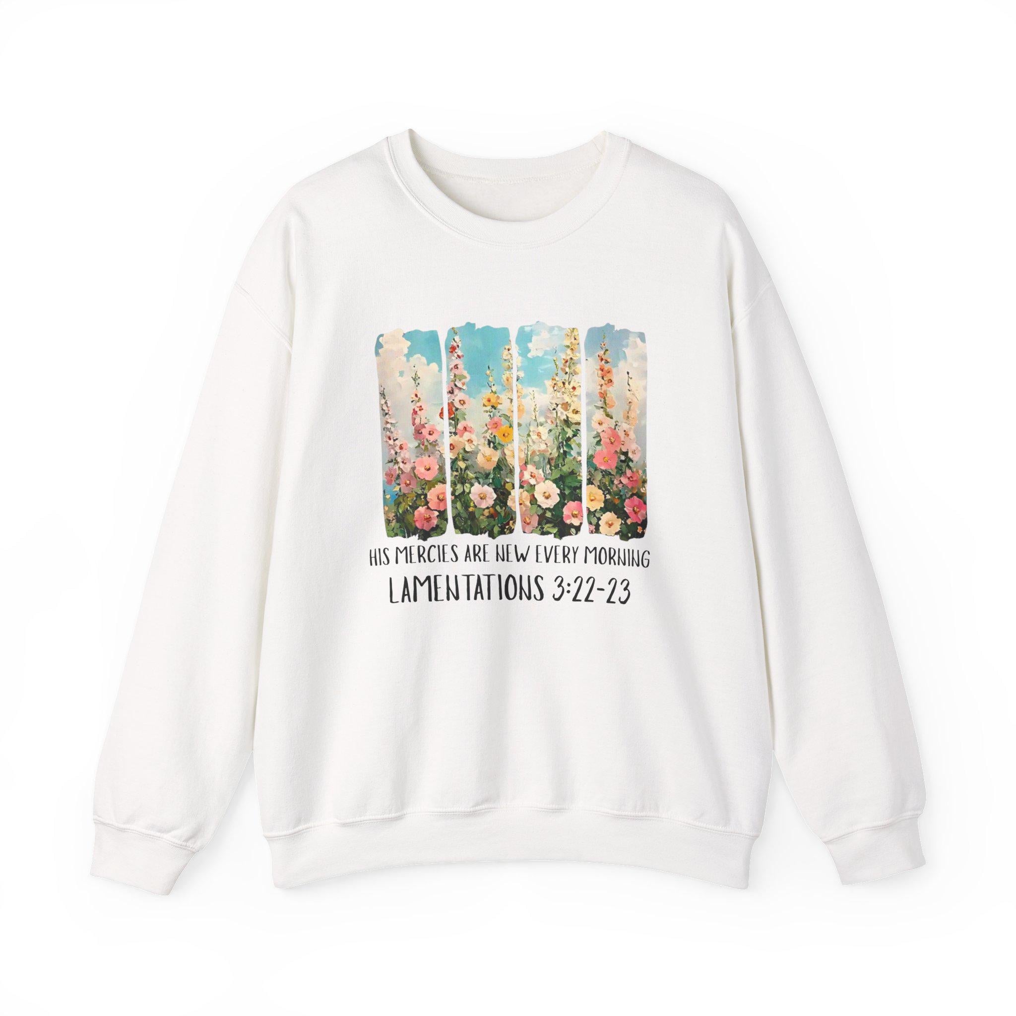 Floral Bible Verse Sweatshirt, Inspirational Christian Crewneck