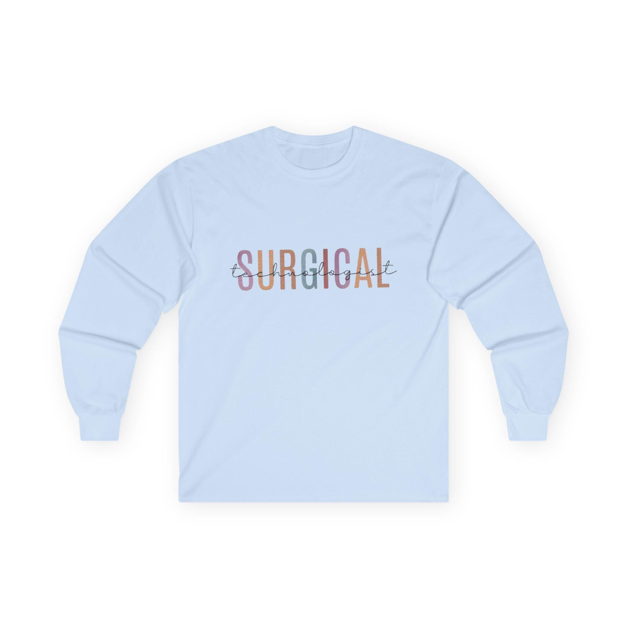 Surgical Tech Long Sleeve Tee: Vintage Style Cotton, Medical Apparel