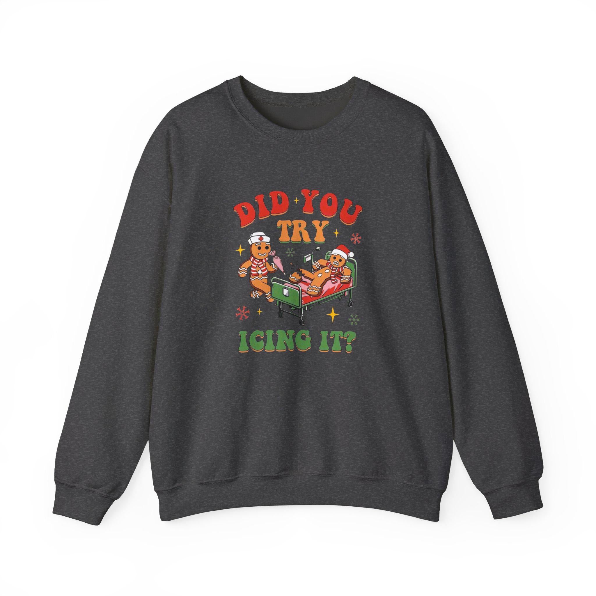 Gingerbread Nurse Sweatshirt – Funny Christmas Crewneck, Cute Holiday Nurse Gift, Cozy Winter Cookie Sweater, Festive Nursing Apparel, Unise