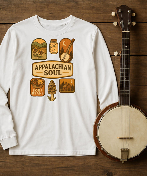 Appalachian Soul Long Sleeve Shirt • Mountain Nature Tee • Rustic Outdoors Hiking Top • Cozy Country Unisex Shirt