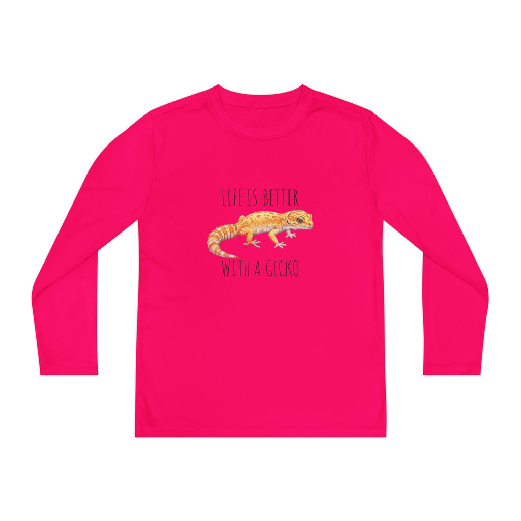 Youth Leopard Gecko Shirt • Kids Reptile Long Sleeve Tee • Gecko Lover Gift • Animal Print Lizard Shirt for Boys & Girls