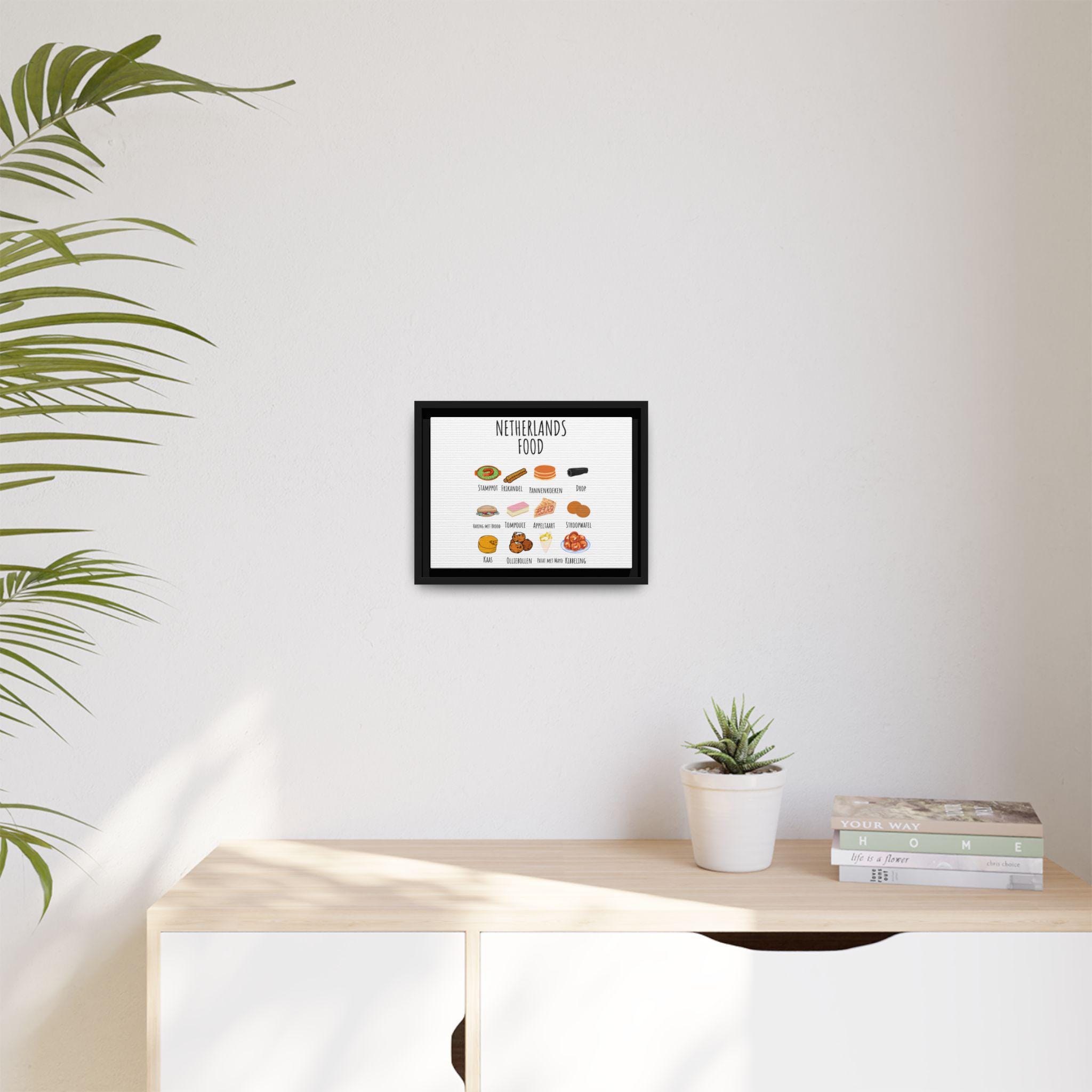 Dutch Food Print – Netherlands Kitchen Wall Art | Framed Canvas | Dutch Cuisine Poster for Kitchen or Dining Room