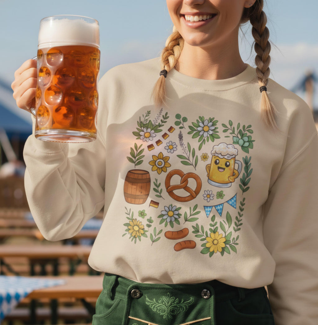 Bavarian Oktoberfest Crewneck, German Heritage Sweatshirt, Oktoberfest Outfit, Alpine Beer Festival Jumper, Unisex Bavarian Clothing