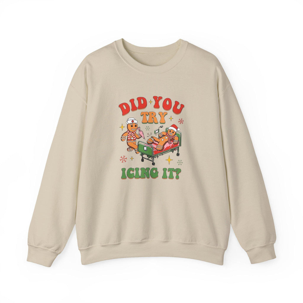 Gingerbread Nurse Sweatshirt – Funny Christmas Crewneck, Cute Holiday Nurse Gift, Cozy Winter Cookie Sweater, Festive Nursing Apparel, Unise