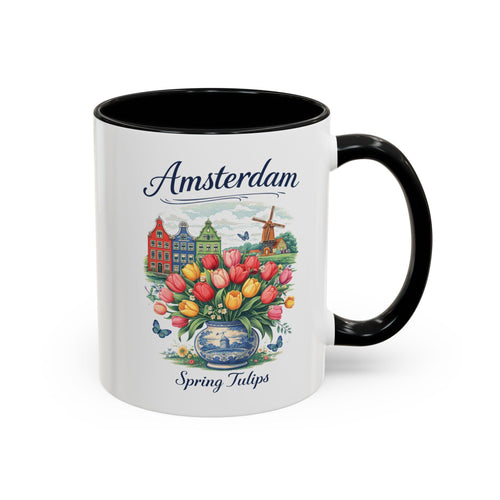 Amsterdam Tulip Mug | Dutch Spring Coffee Cup | Netherlands Travel Mug | Tulip Field Aesthetic Mug | Holland Gift | European Aesthetic Mug